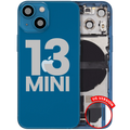 Back Cover/Frame with Charging Port Flex and Small Parts for iPhone 13 Mini (US Version) (Used OEM Pull, C Quality) (Blue)