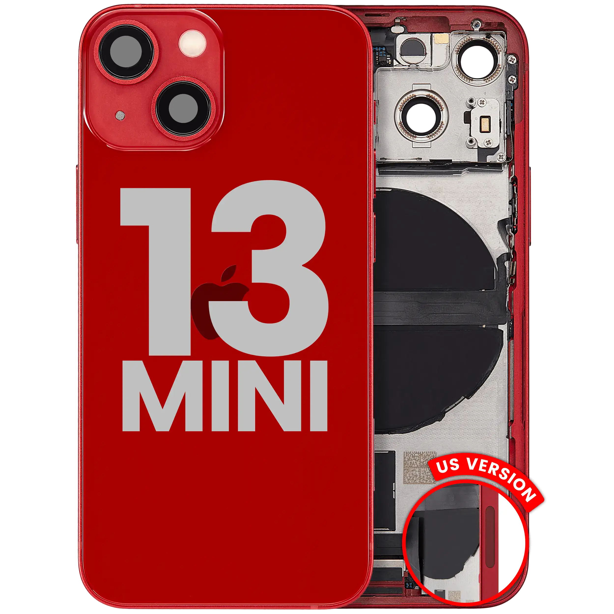 Original Apple-Ausbau C gebraucht – iPhone 13 Mini Backcover/Rahmen Rot