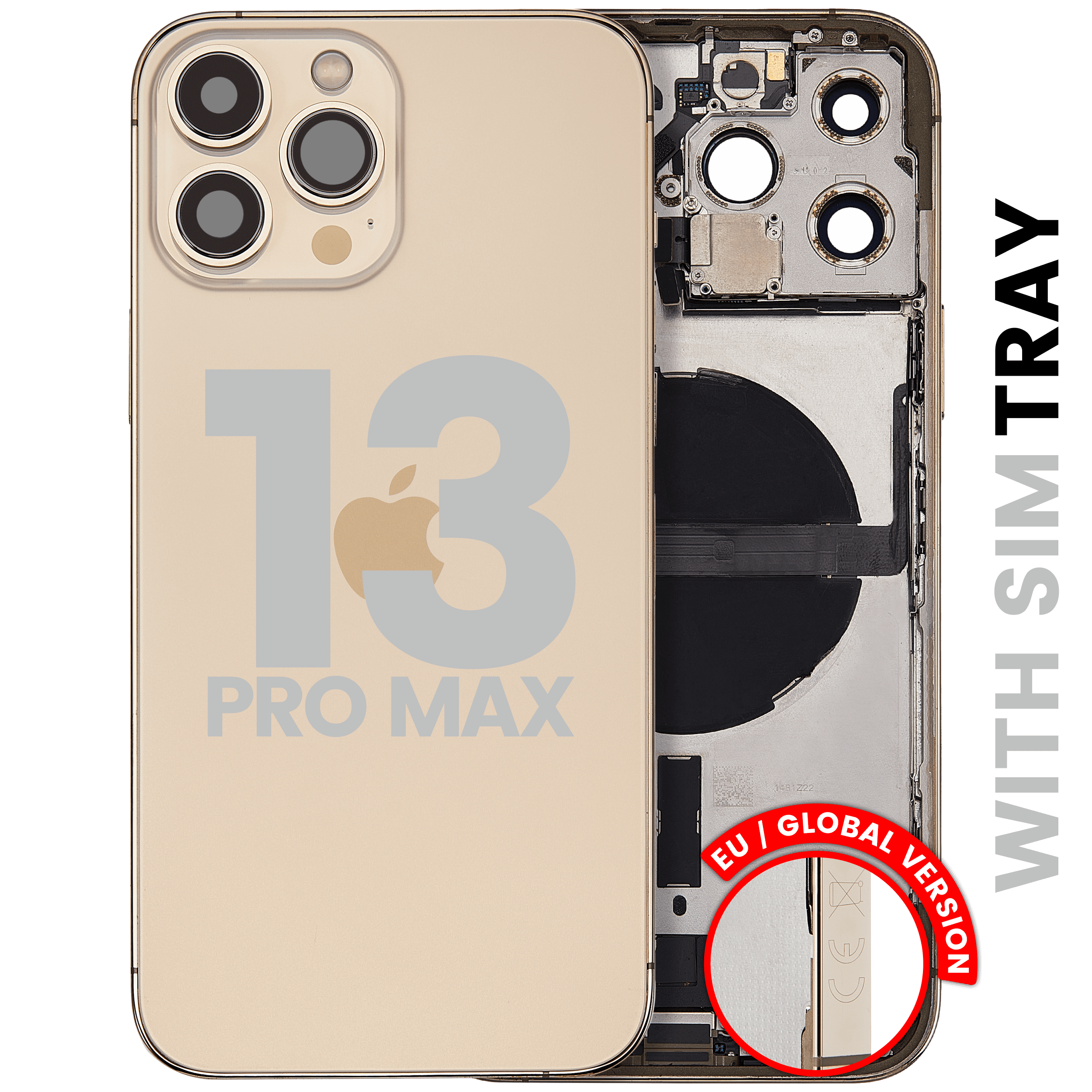 Original Apple-Ausbau A gebraucht – iPhone 13 Pro Max EU / Backcover/Rahmen Gold