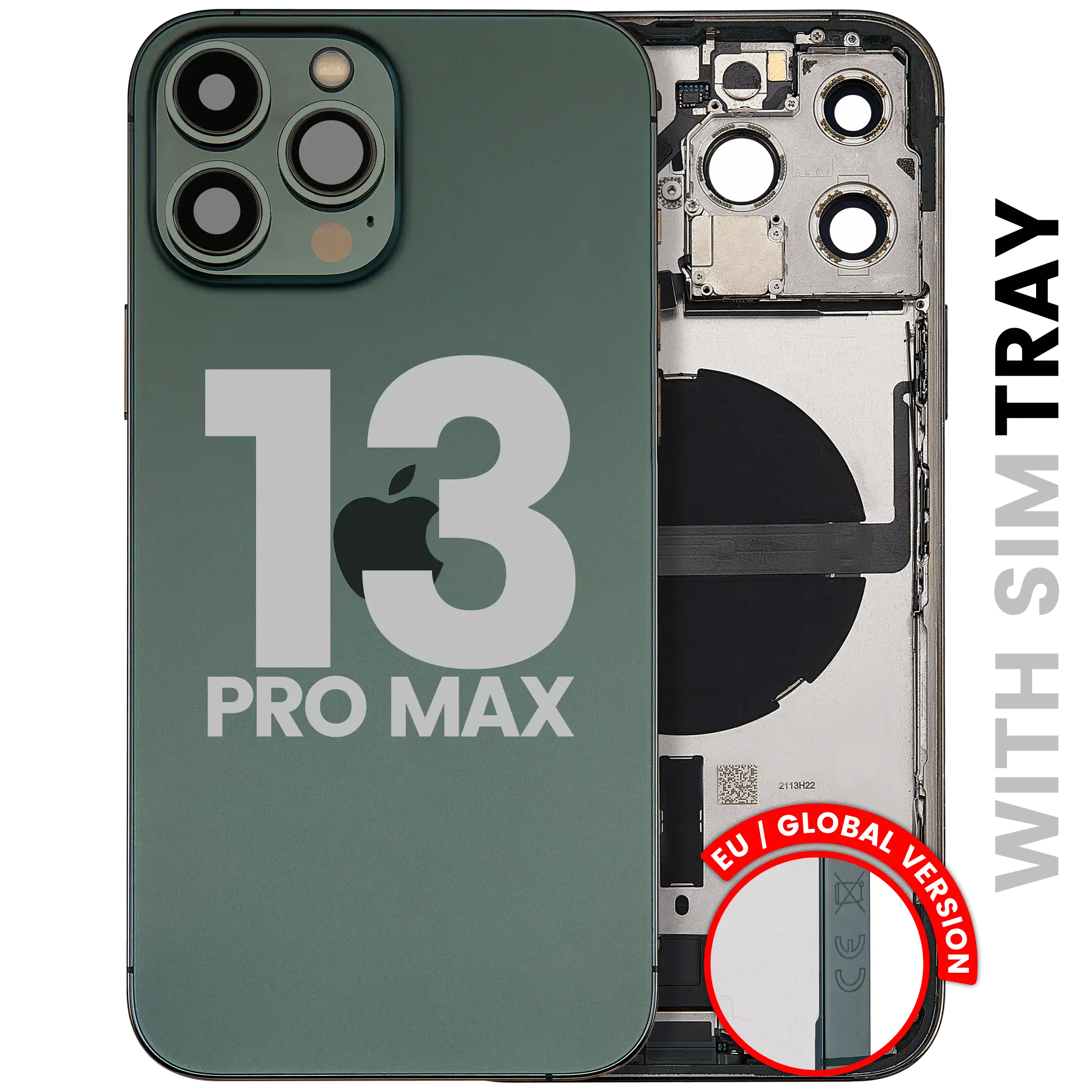 Original Apple-Ausbau C gebraucht – iPhone 13 Pro Backcover/Rahmen Alpine Grün