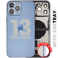 Back Cover/Frame with Charging Port Flex and Small Parts for iPhone 13 Pro Max (EU/Global Version) (Used OEM Part, Grade C) (Sierra Blue)
