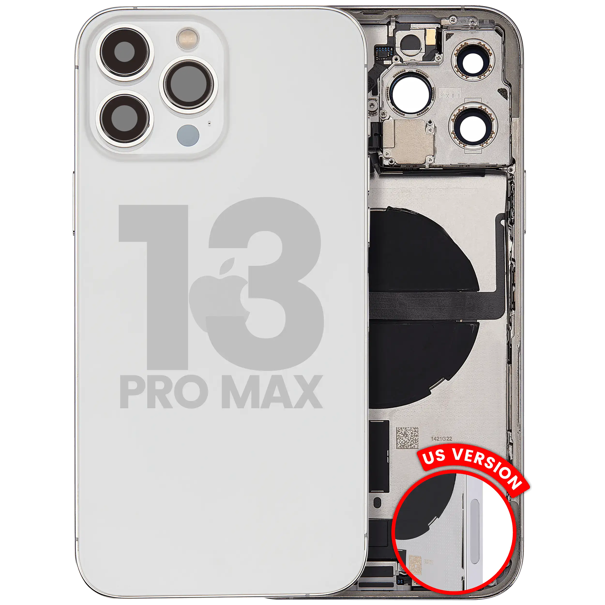 Original Apple-Ausbau B gebraucht – iPhone 13 Pro Max Backcover/Rahmen Silber