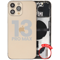 Back Cover/Frame with Charging Port Flex Cable and Small Parts for iPhone 13 Pro Max (US Version) (OEM Original, Used, Quality C) Gold