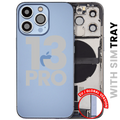Back Cover/Frame with Charging Port Flex and Small Parts for iPhone 13 Pro (EU/Global) - Sierra Blue - OEM Pull C