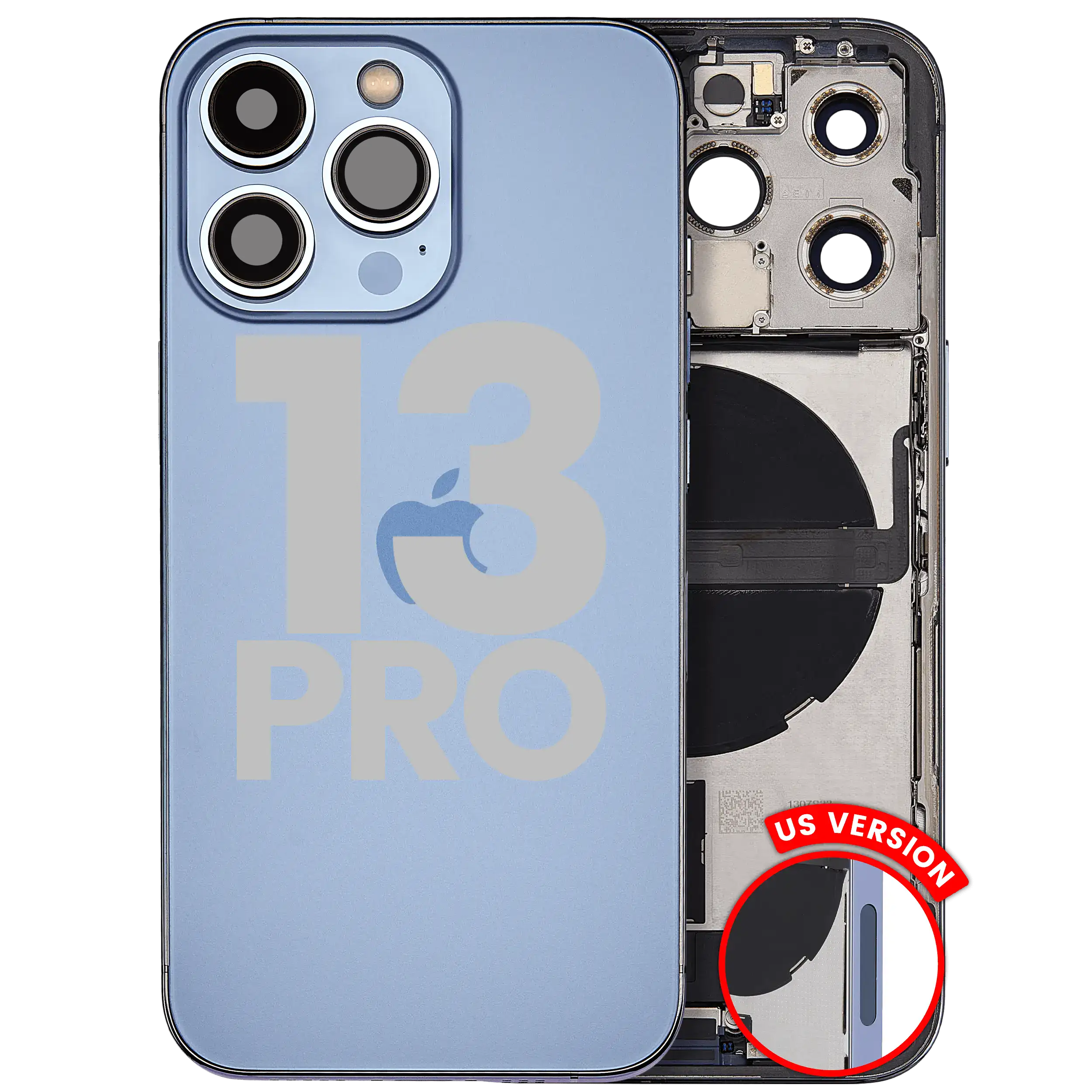Backcover/Rahmen mit Ladebuchse-Flex für iPhone 13 Pro US Sierra Blue OEM Pull A
