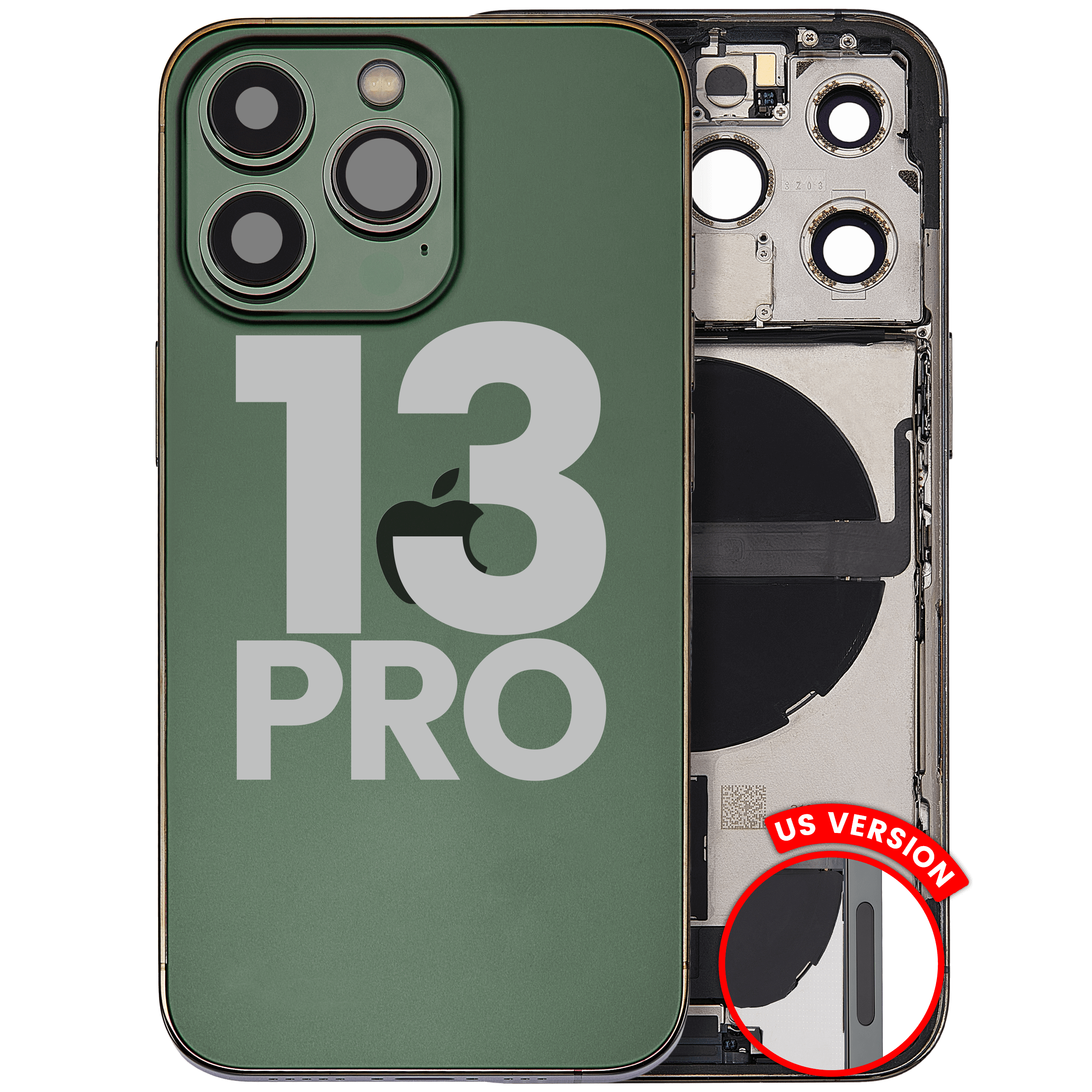 Backcover mit Rahmen und Ladebuchse für iPhone13Pro gebrauchter OEM-Ausbau, Qual