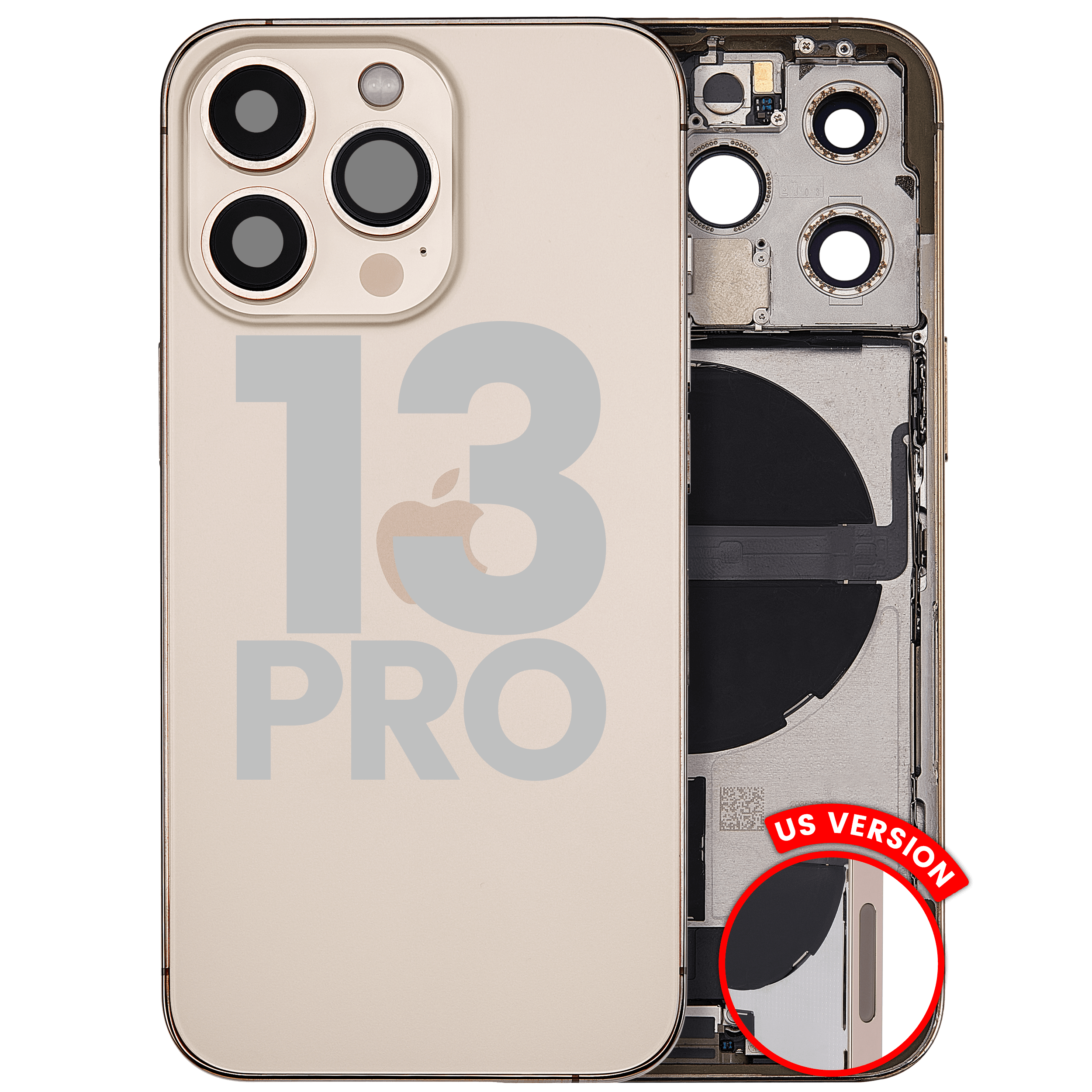 Original Apple-Ausbau C gebraucht – iPhone 13 Pro Backcover/Rahmen Gold