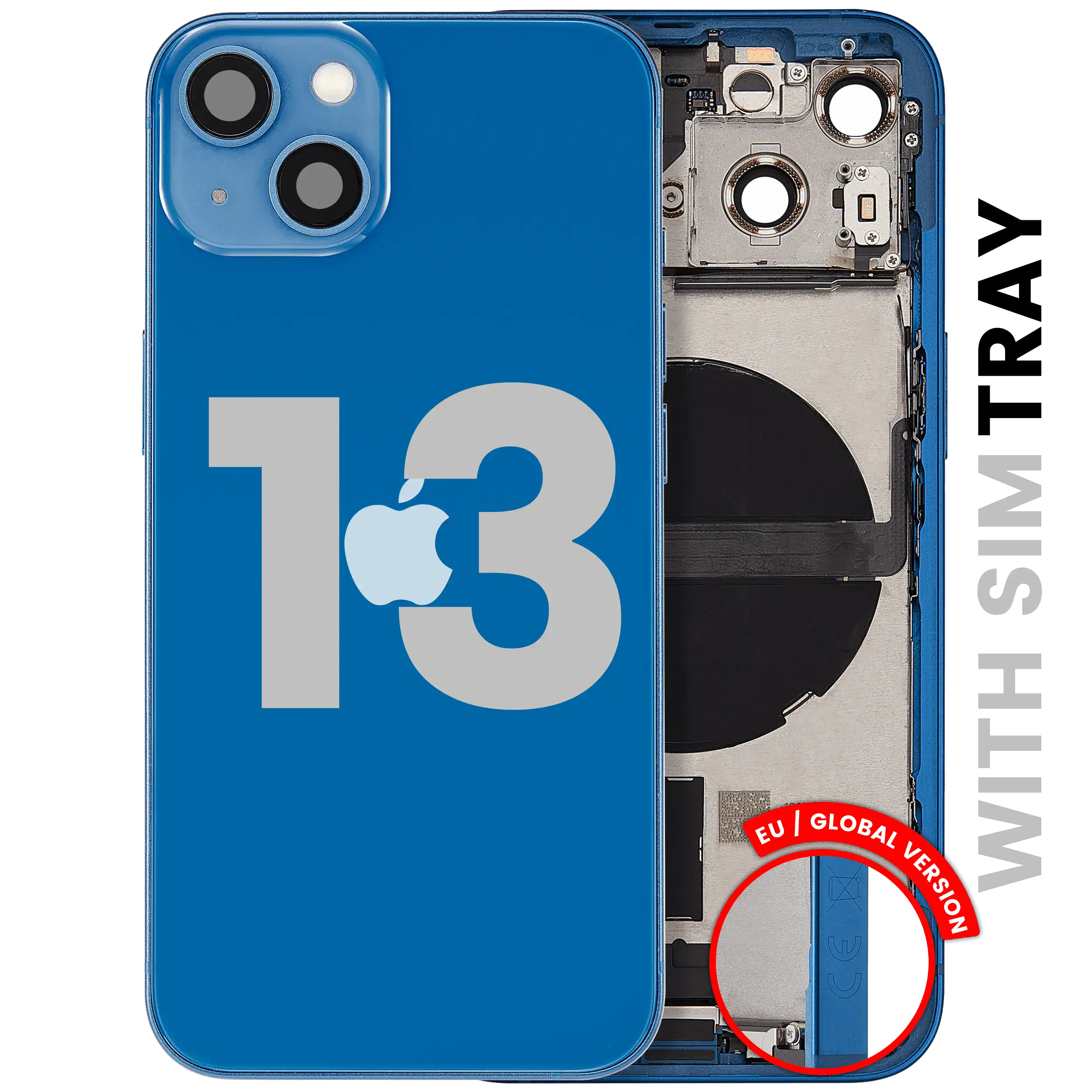 Original Apple-Ausbau B gebraucht – iPhone 13 EU / Backcover/Rahmen Blau