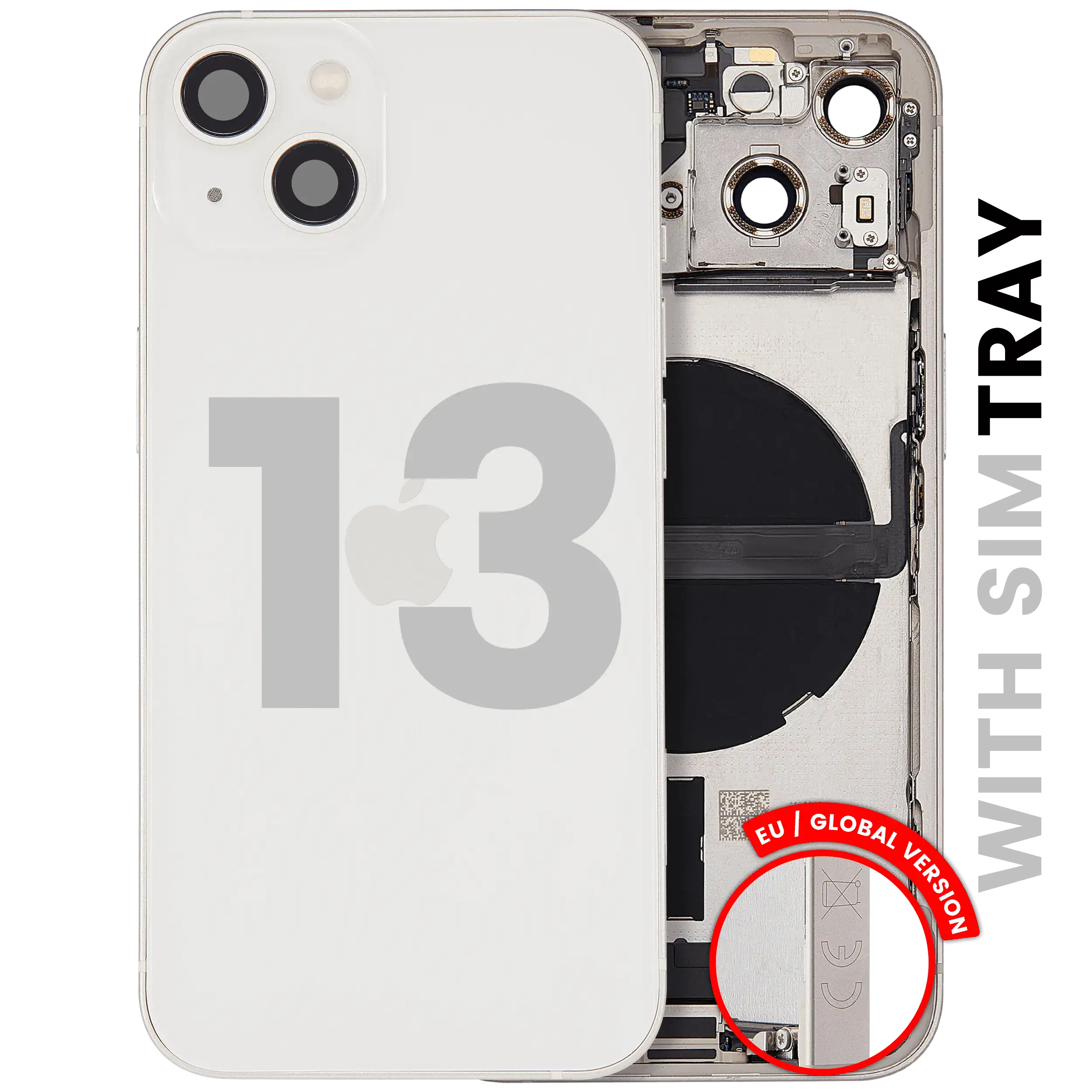 Original Apple-Ausbau B gebraucht – iPhone 13 EU / Backcover/Rahmen Polarstern