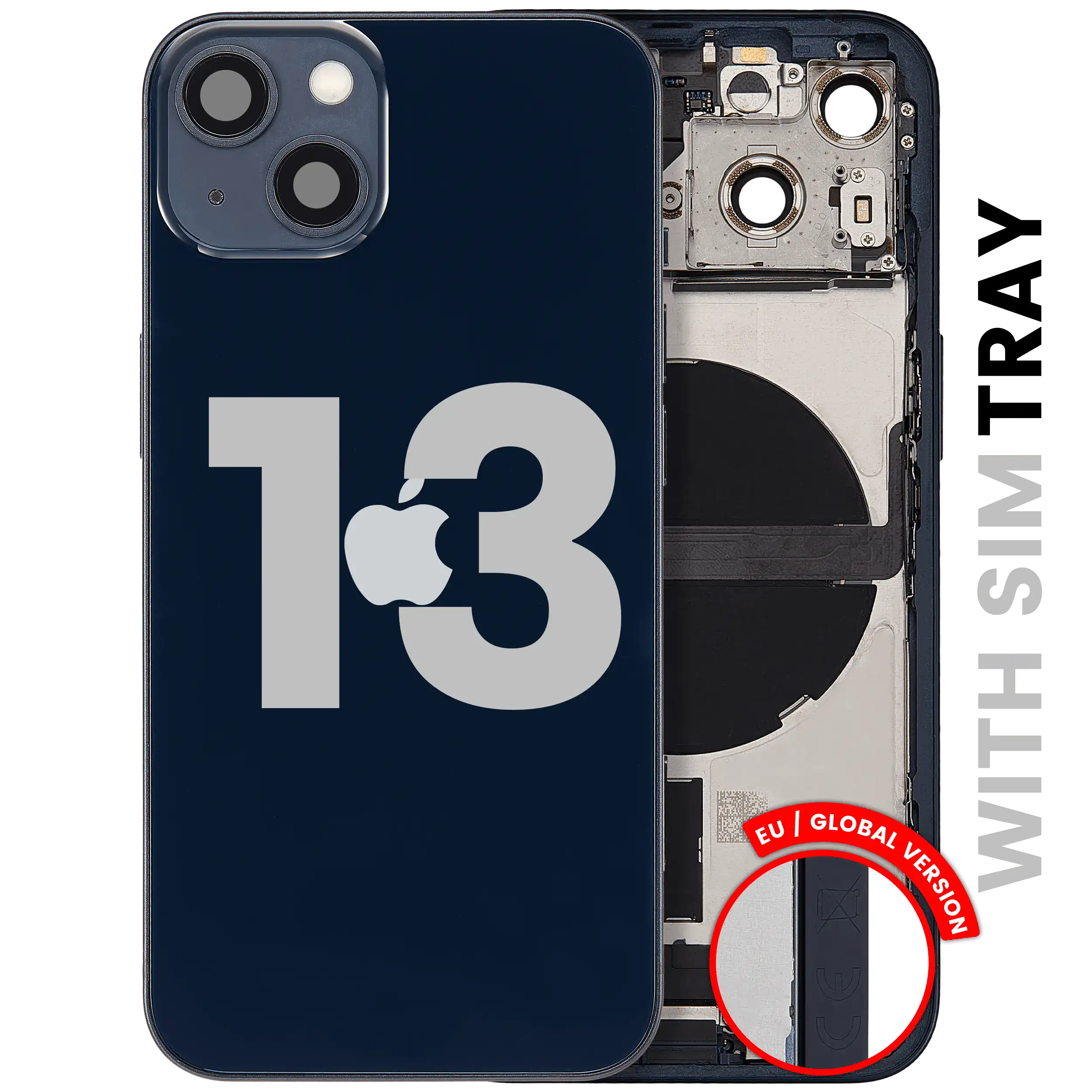 Original Apple-Ausbau C gebraucht – iPhone 13 EU / Backcover/Rahmen Mitternacht