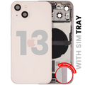 Back Cover/Frame with Charging Port Flex and Small Parts for iPhone 13 (EU / Global Version) (Used OEM, Quality C) (Pink)