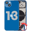 Back Cover/Frame with Charging Port Flex and Small Parts for iPhone 13 (US Version) (Used OEM Pull, B-Quality) (Blue)