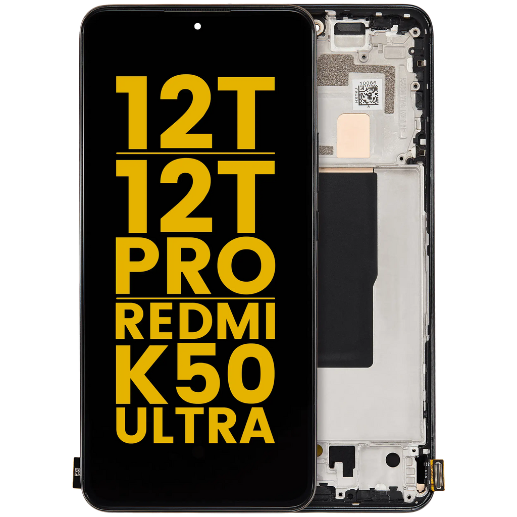 OLED-Display mit Rahmen für Xiaomi 12T Pro/12T/Redmi K50 Ultra, Refurb., Schwarz