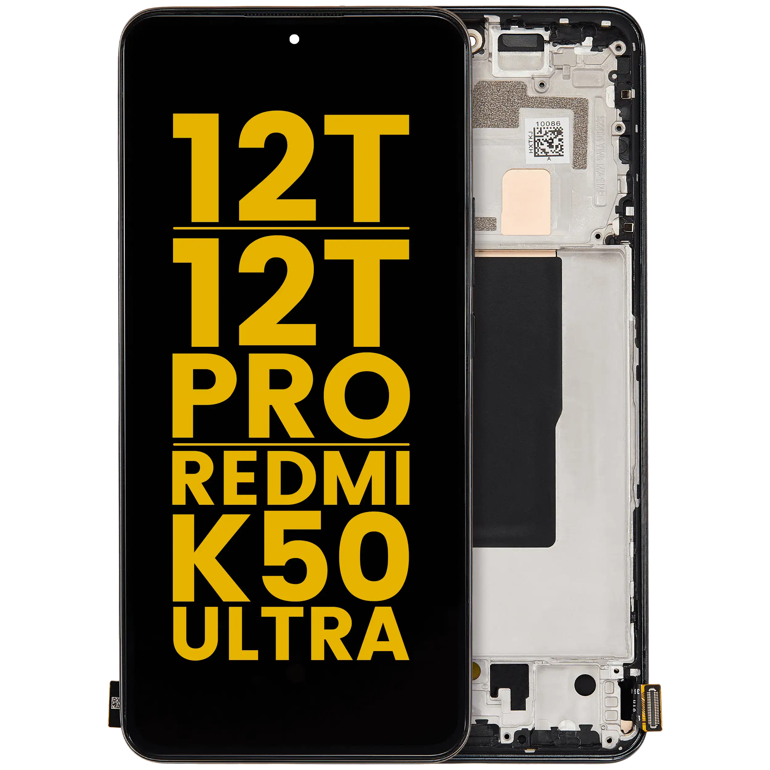 OLED-Display mit Rahmen für Xiaomi 12T Pro/12T/Redmi K50 Ultra, Refurb., Schwarz
