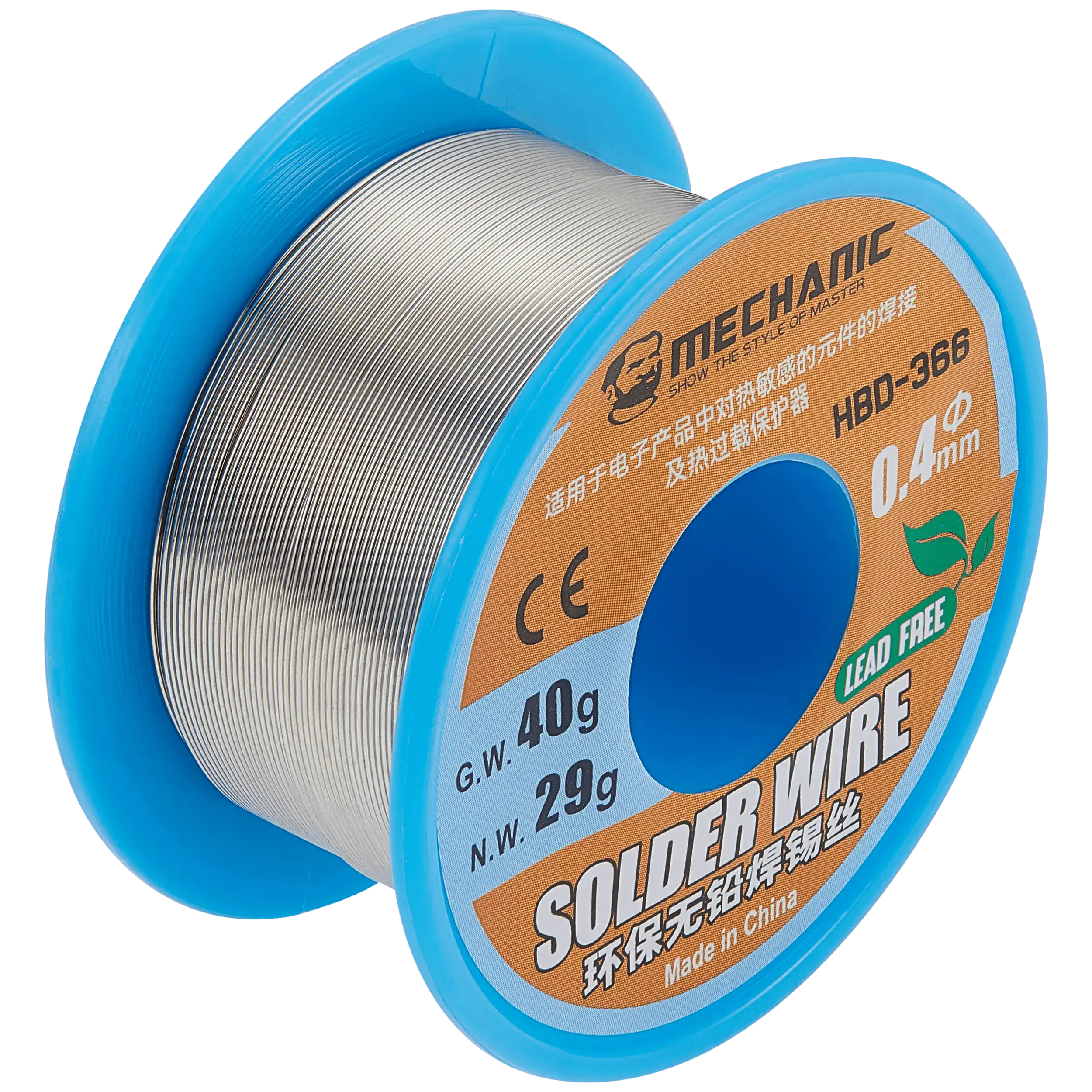 Kolophoniumkern Lötdraht, 0,4 mm, bleifrei - Mechanic