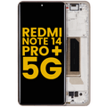 OLED-Display mit Rahmen für Xiaomi Redmi Note 14 Pro+ 5G (Refurbished) Sand Gold
