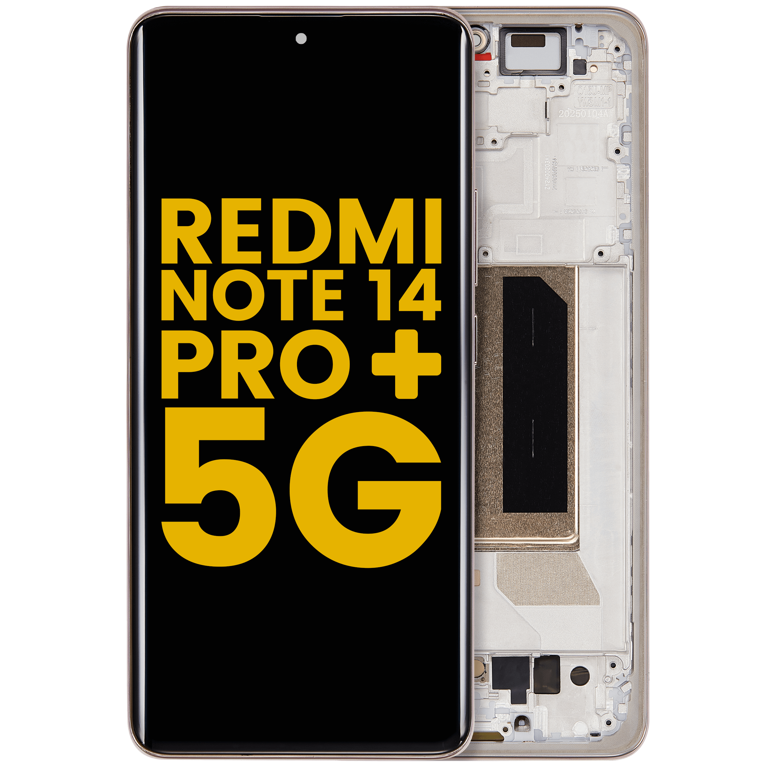 OLED Display with Frame for Xiaomi Redmi Note 14 Pro+ 5G (Refurbished) (Sand Gold)