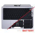 Top Case mit Akku (ANSI) für MacBook Pro 14" A3434 (2025) (Original OEM) (Silber)