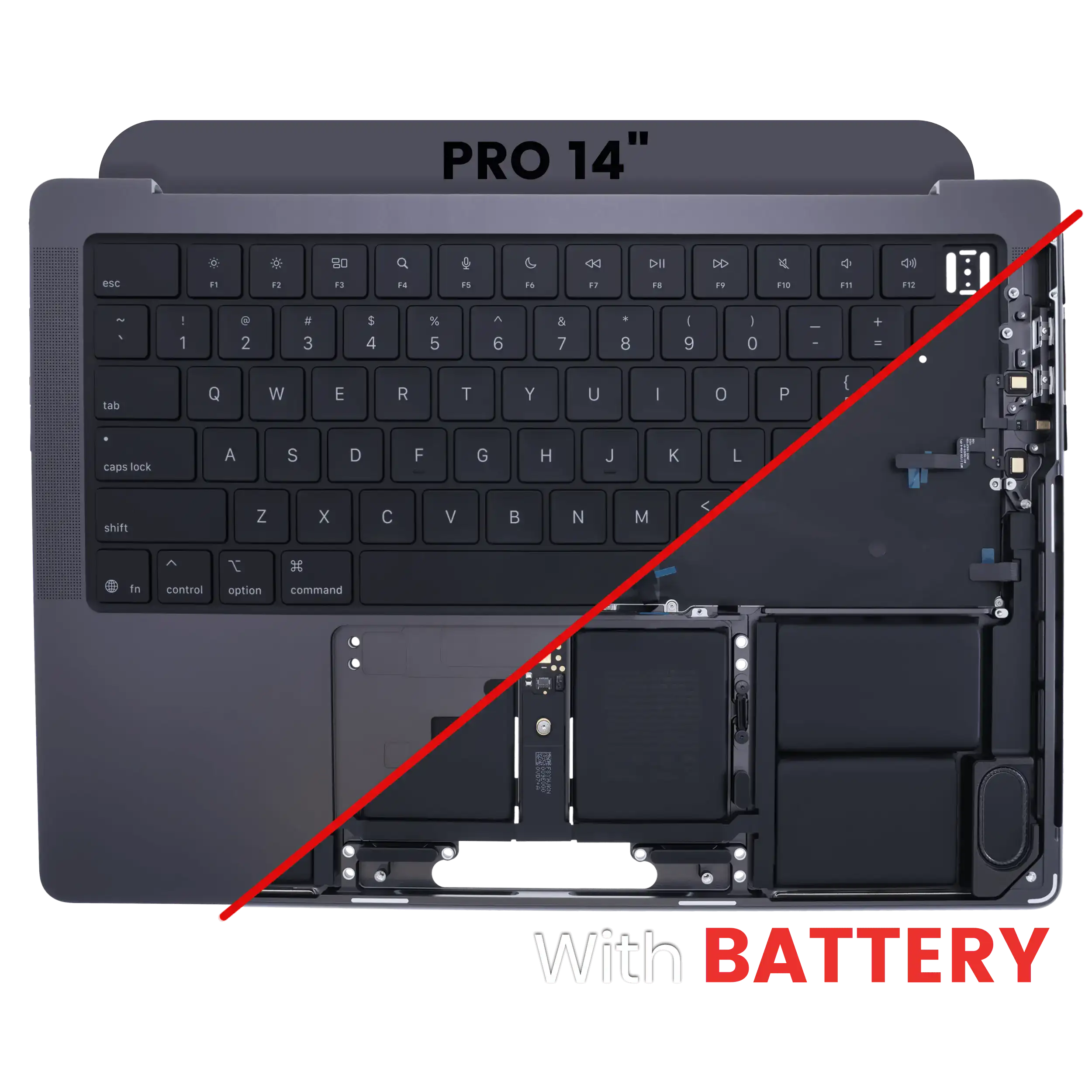 Original Apple Top Case with Battery (ANSI) for MacBook Pro 14" A3434 (2025) Space Black