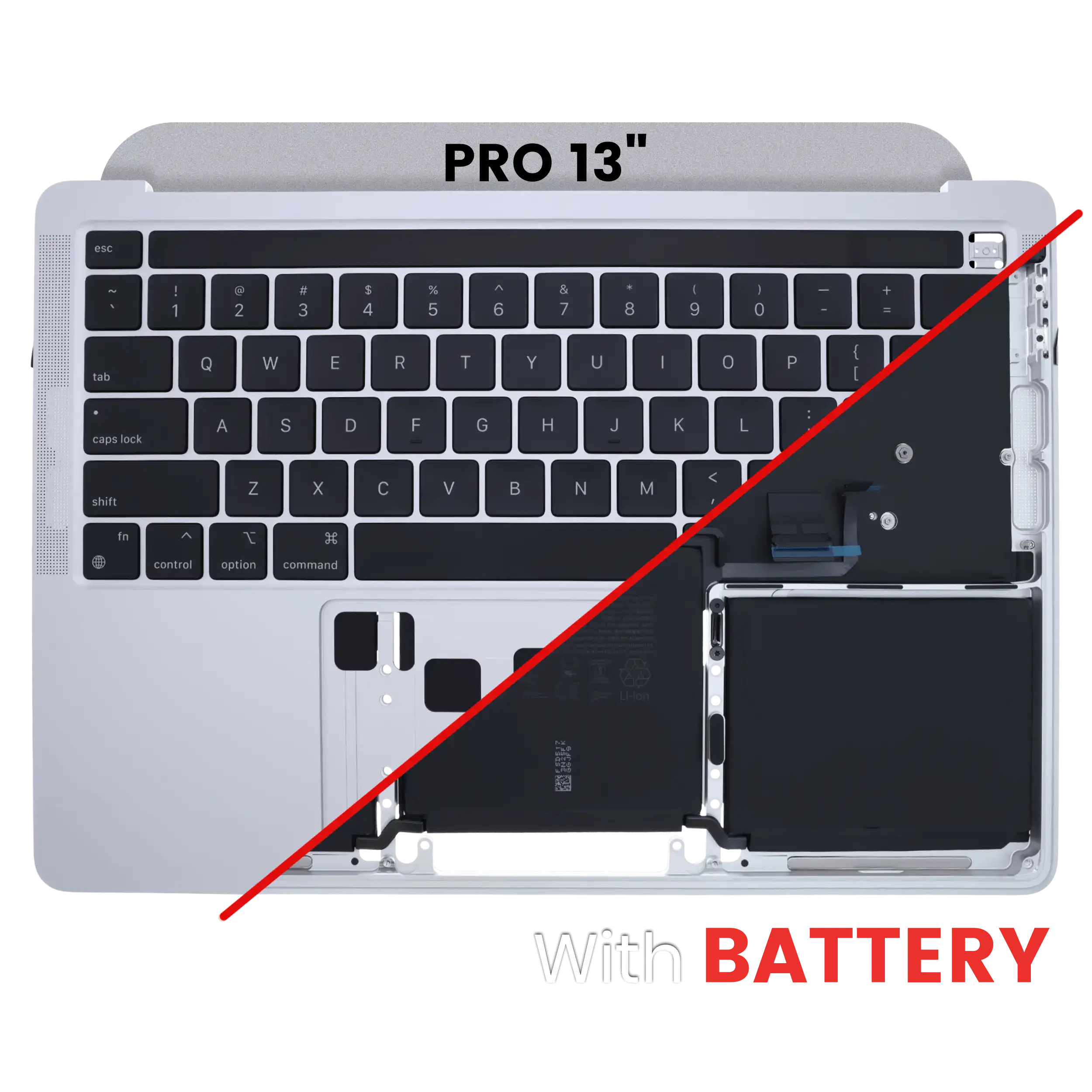 Apple MacBook Pro 13 A2338 Top Case mit Akku & Tastatur OEM US Silber