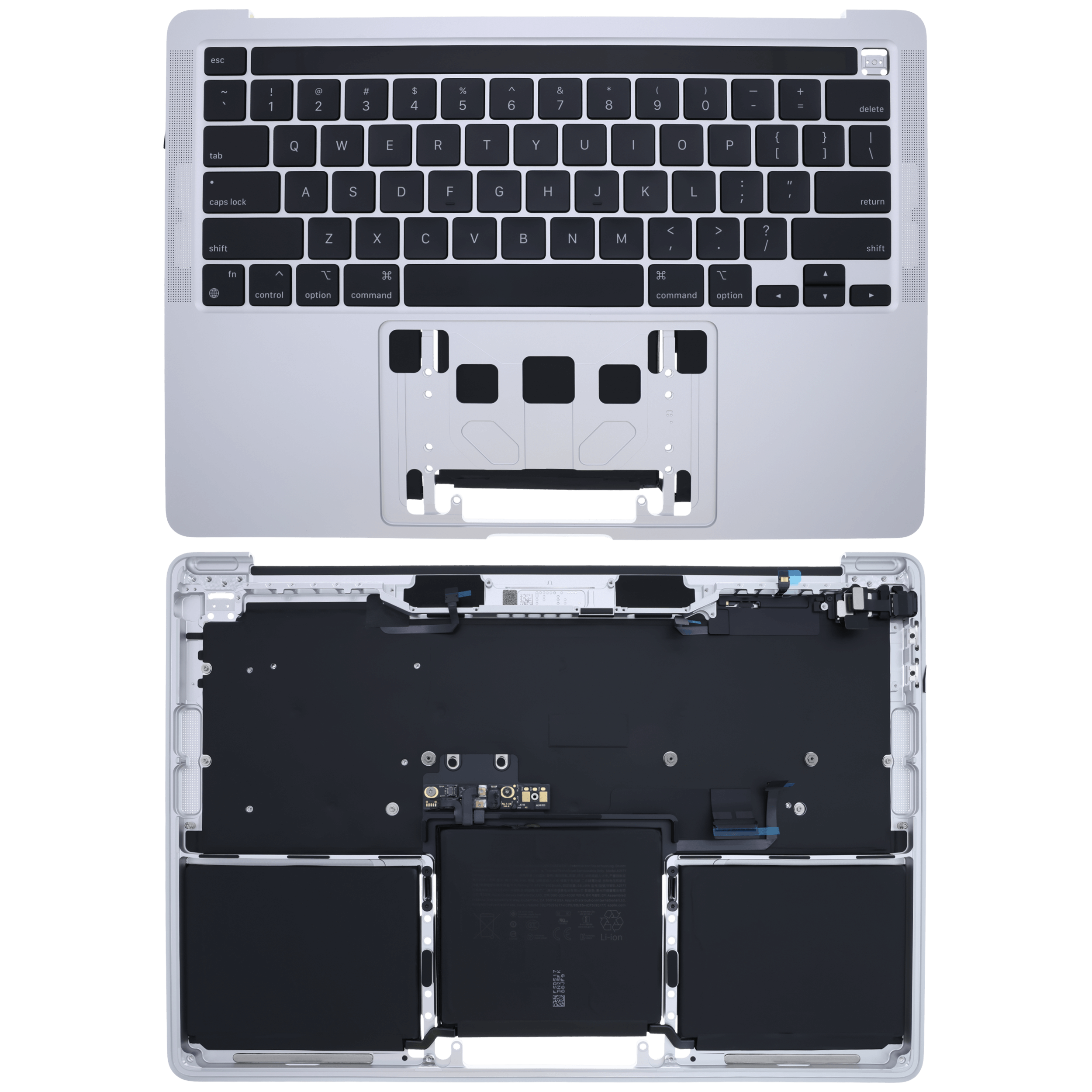 Apple MacBook Pro 13 A2338 Top Case mit Akku & Tastatur OEM US Silber