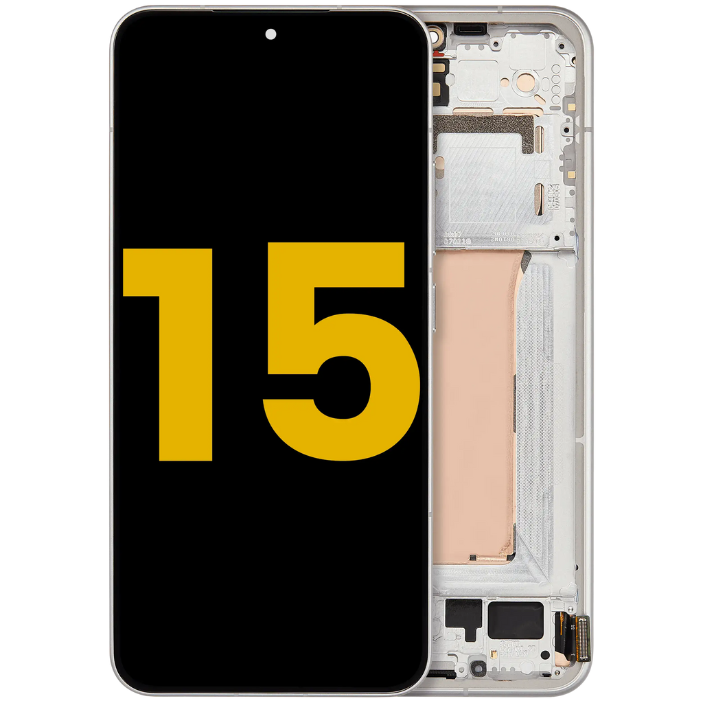 OLED-Bauteil mit Rahmen für Xiaomi 15 (Refurbished) (Weiß)