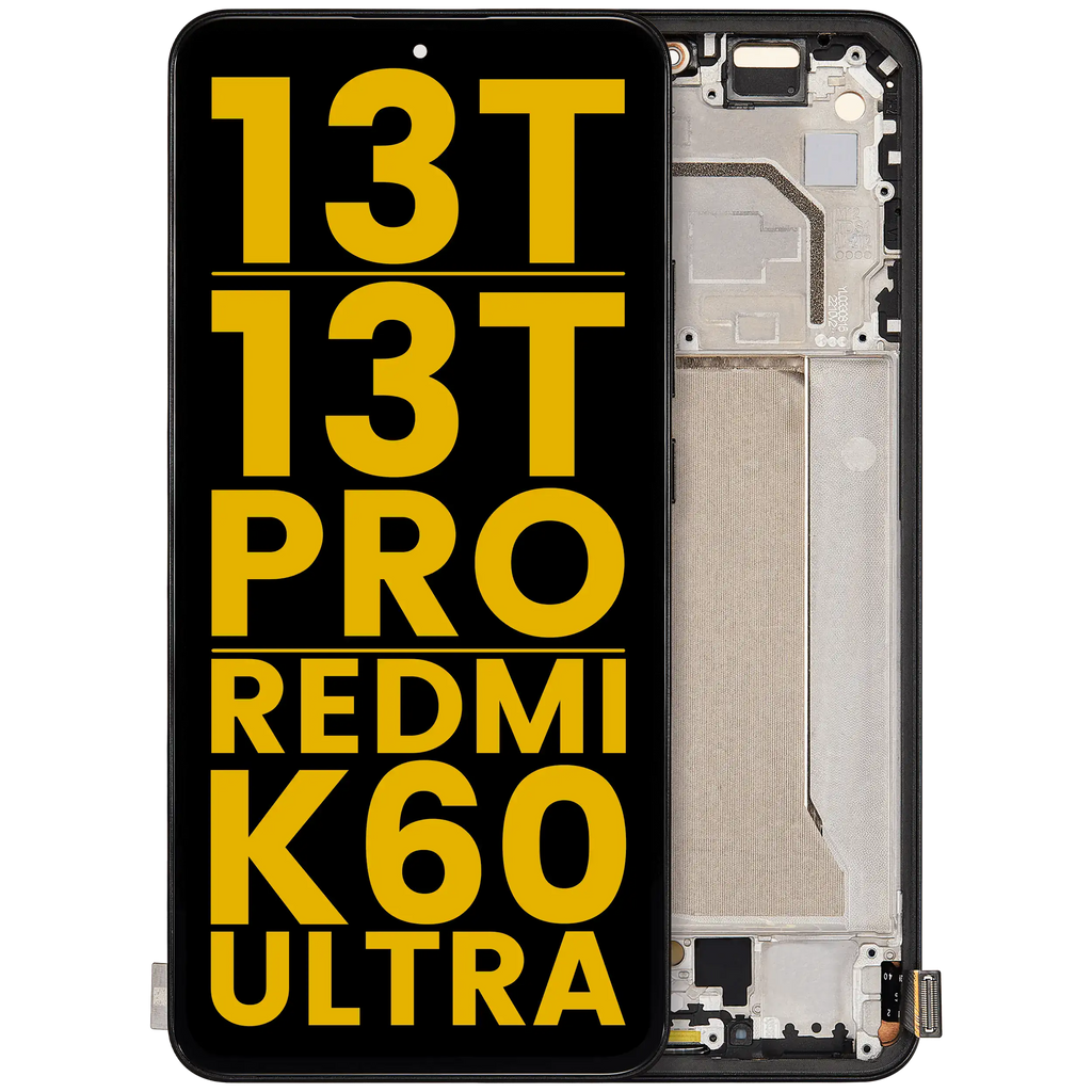 OLED Display with Frame for Xiaomi 13T / 13T Pro / Redmi K60 Ultra (Refurbished) (Black)