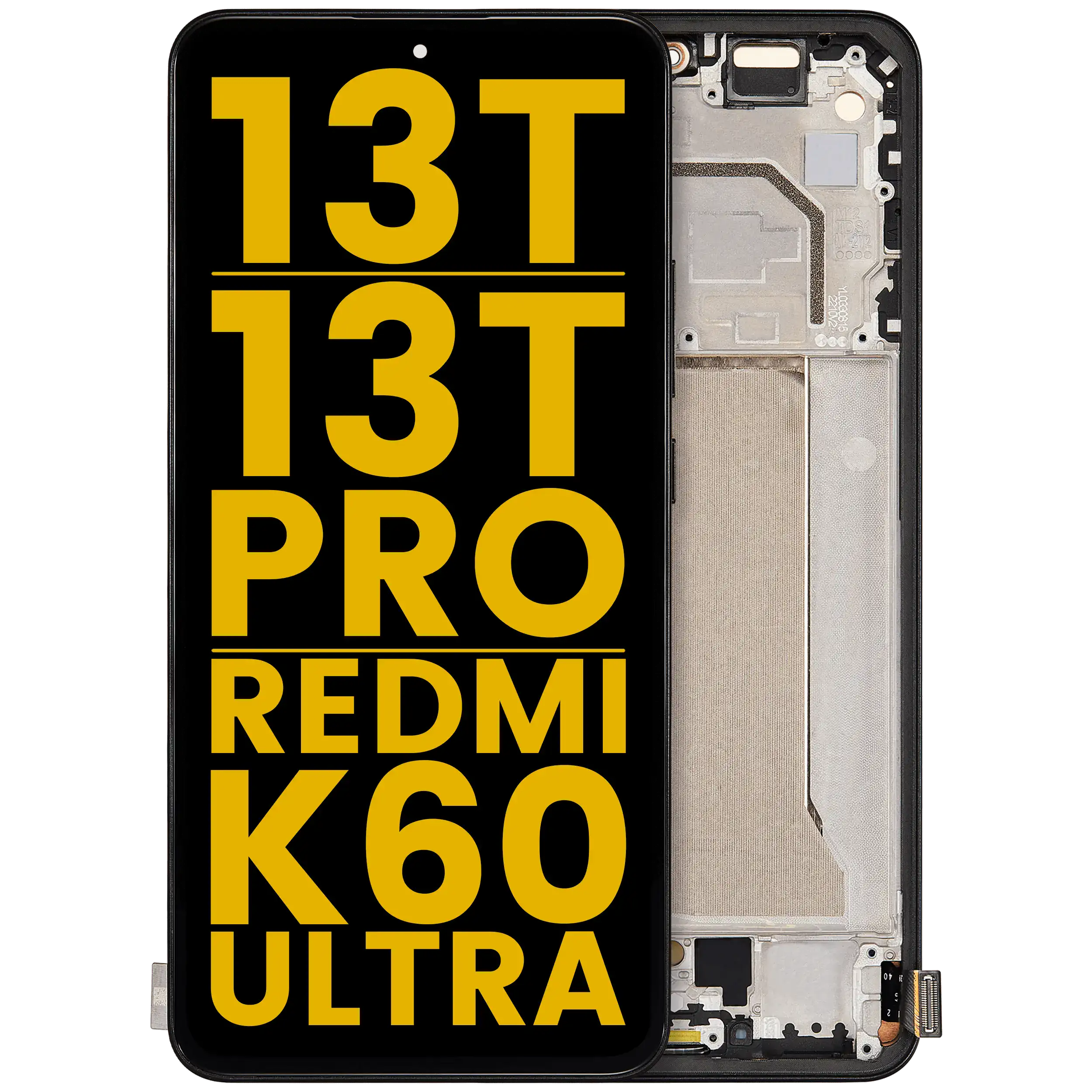 OLED Display with Frame for Xiaomi 13T / 13T Pro / Redmi K60 Ultra (Refurbished) (Black)