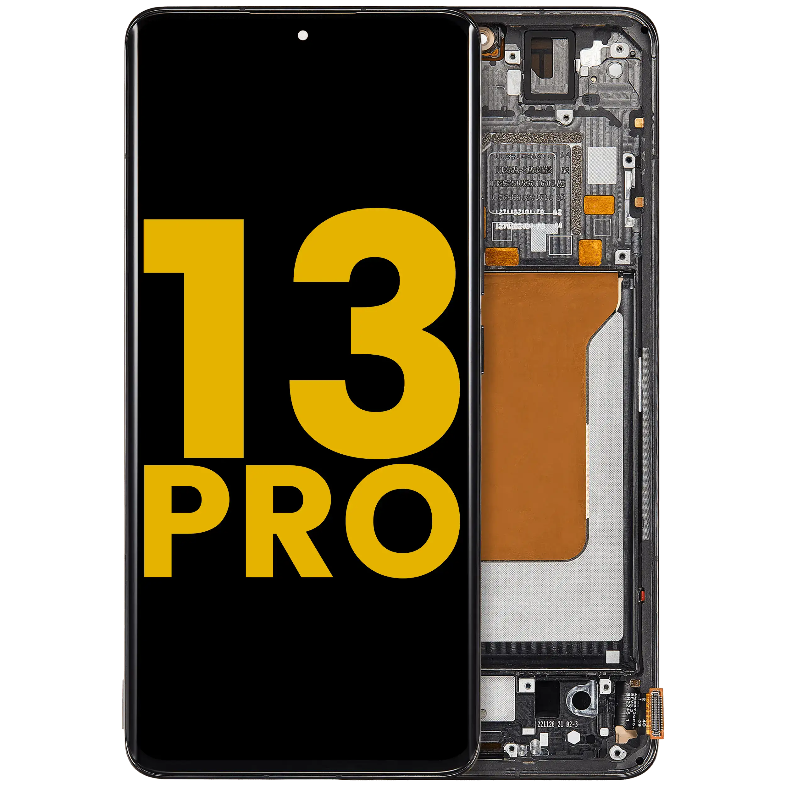 OLED Display with Frame for Xiaomi 13 Pro (Refurbished) (Black)