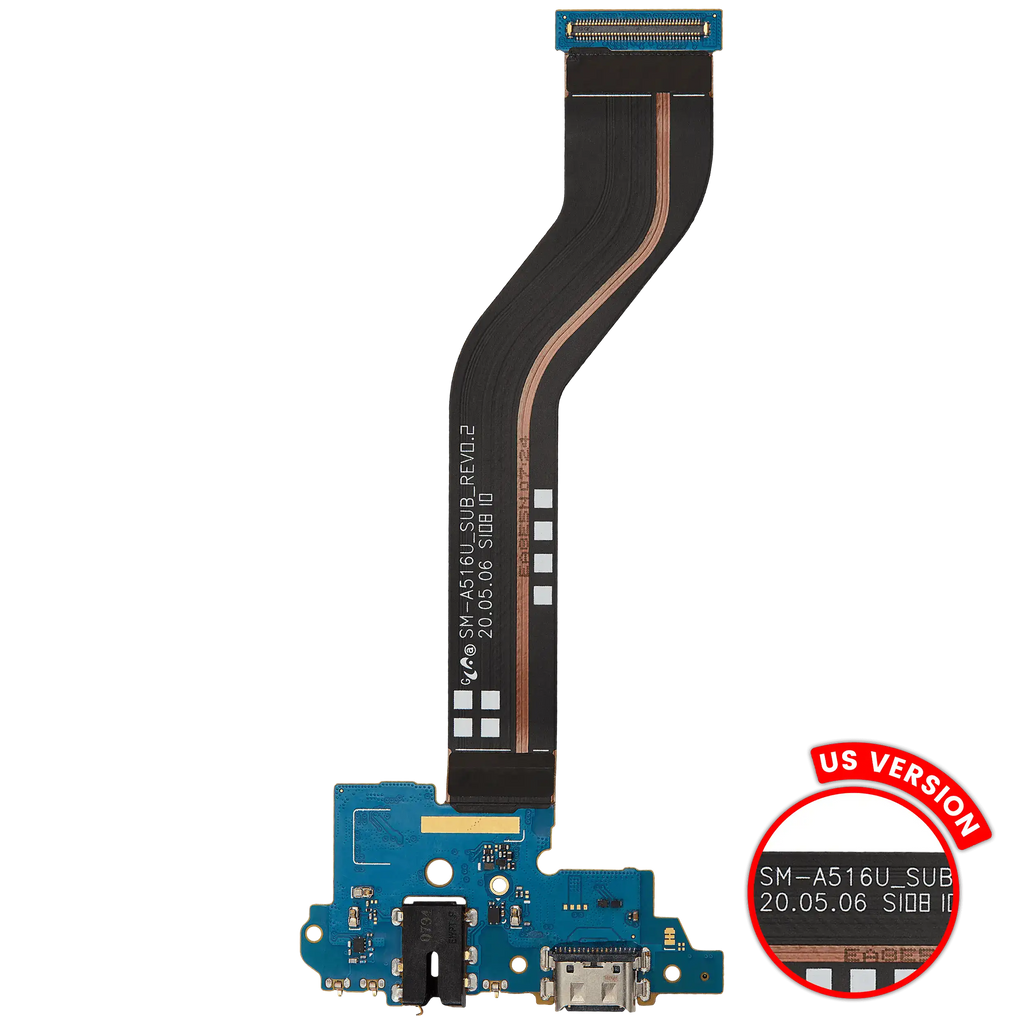 Charging Port Flex with Headphone Jack for Samsung Galaxy A51 5G (A516U / 2020) (US Verizon) (used OEM pull)