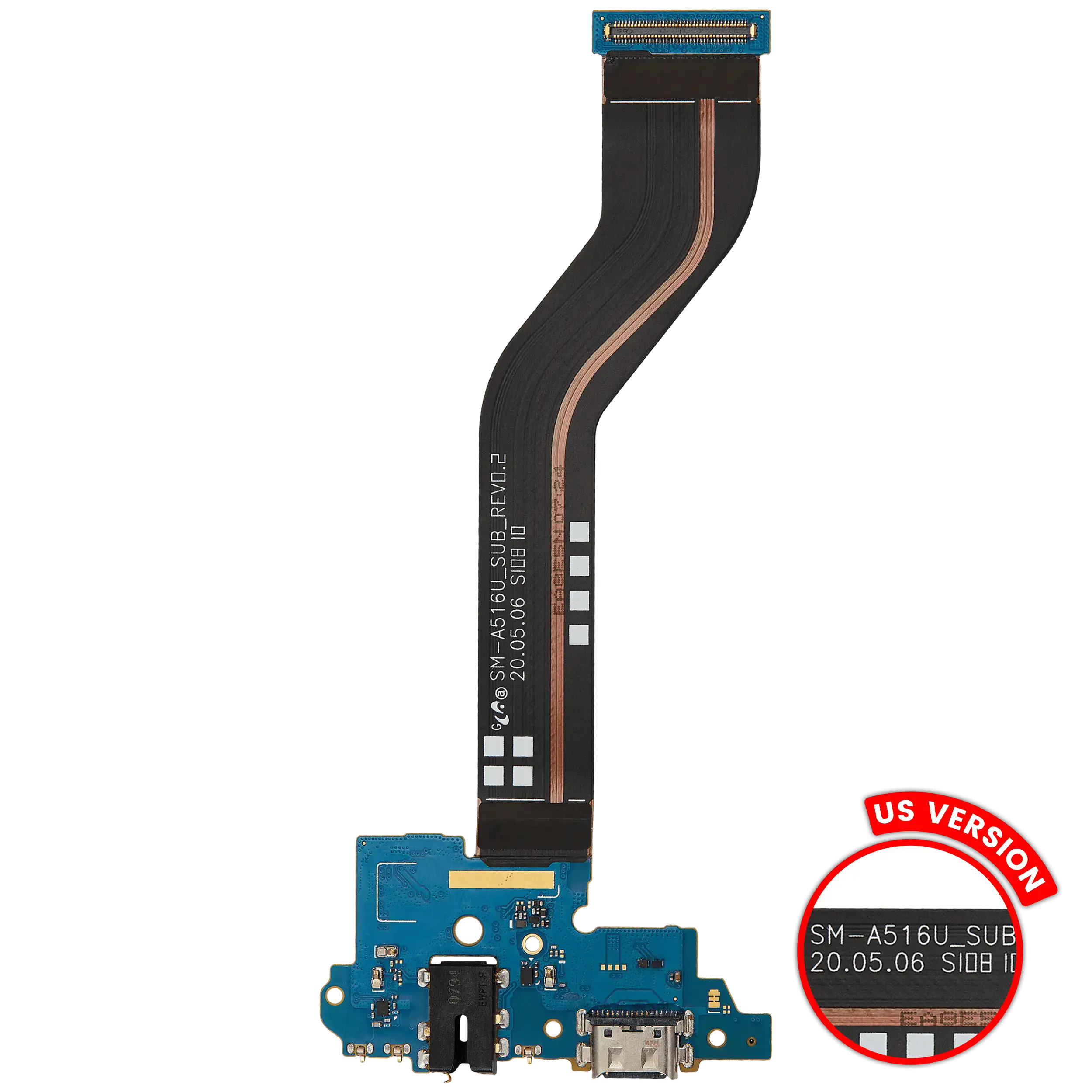 Charging Port Flex with Headphone Jack for Samsung Galaxy A51 5G (A516U / 2020) (US Verizon) (used OEM pull)