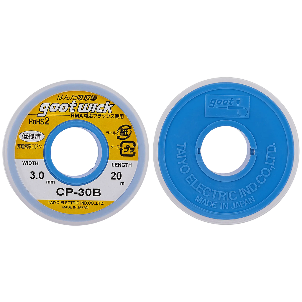 Goot Desoldering Braid CP-30B – Width 3.0 mm, Length 20 m