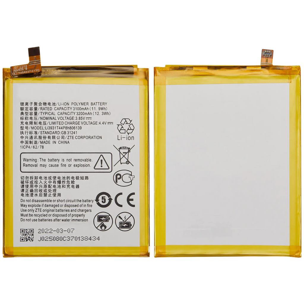 Replacement battery for ZTE Blade A7 (2019) / Blade A5 (2020) (Li3931T44P8h806139)