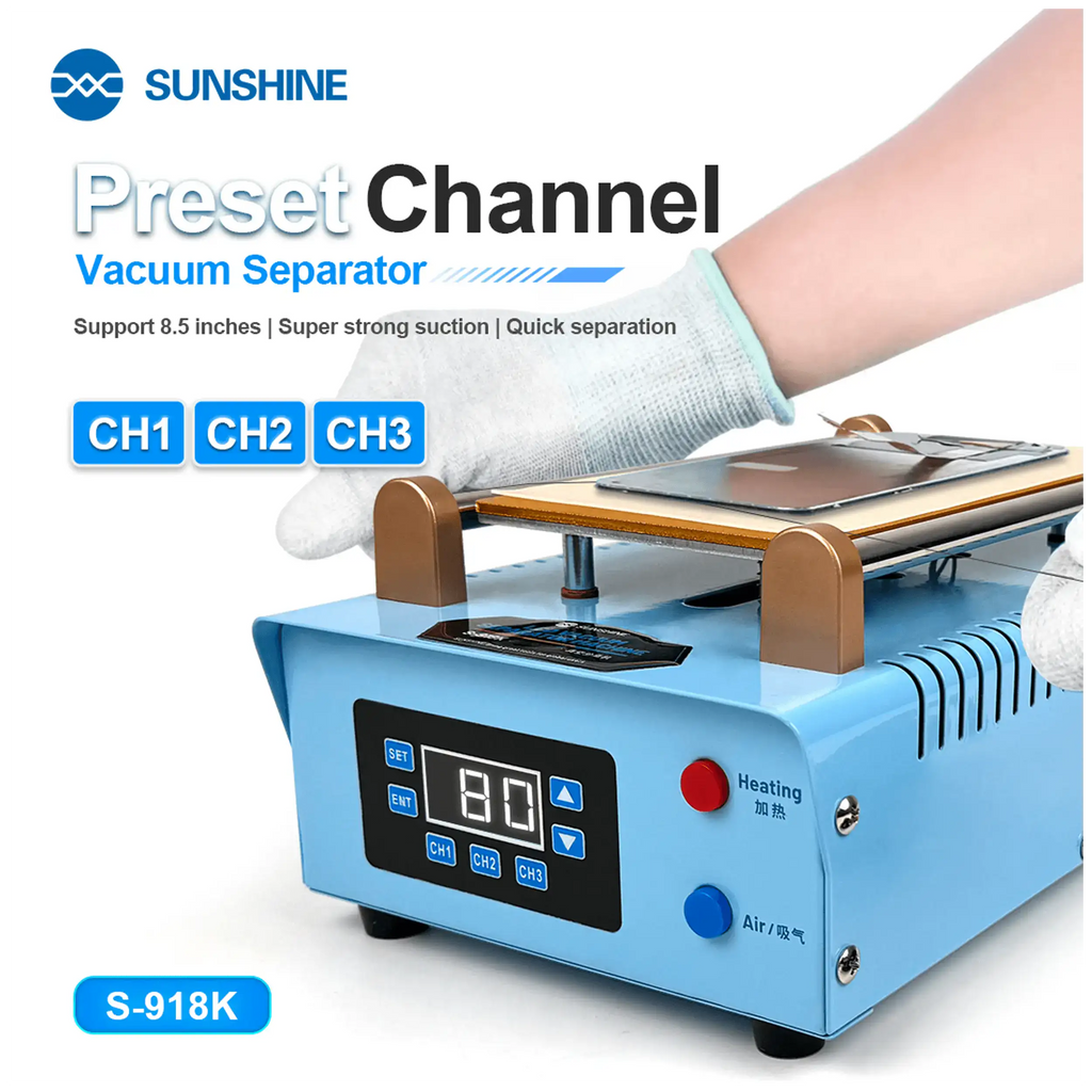 Sunshine S-918K LCD Separator Machine with Built-in Vacuum Pump, 8.5 Inch, 110V