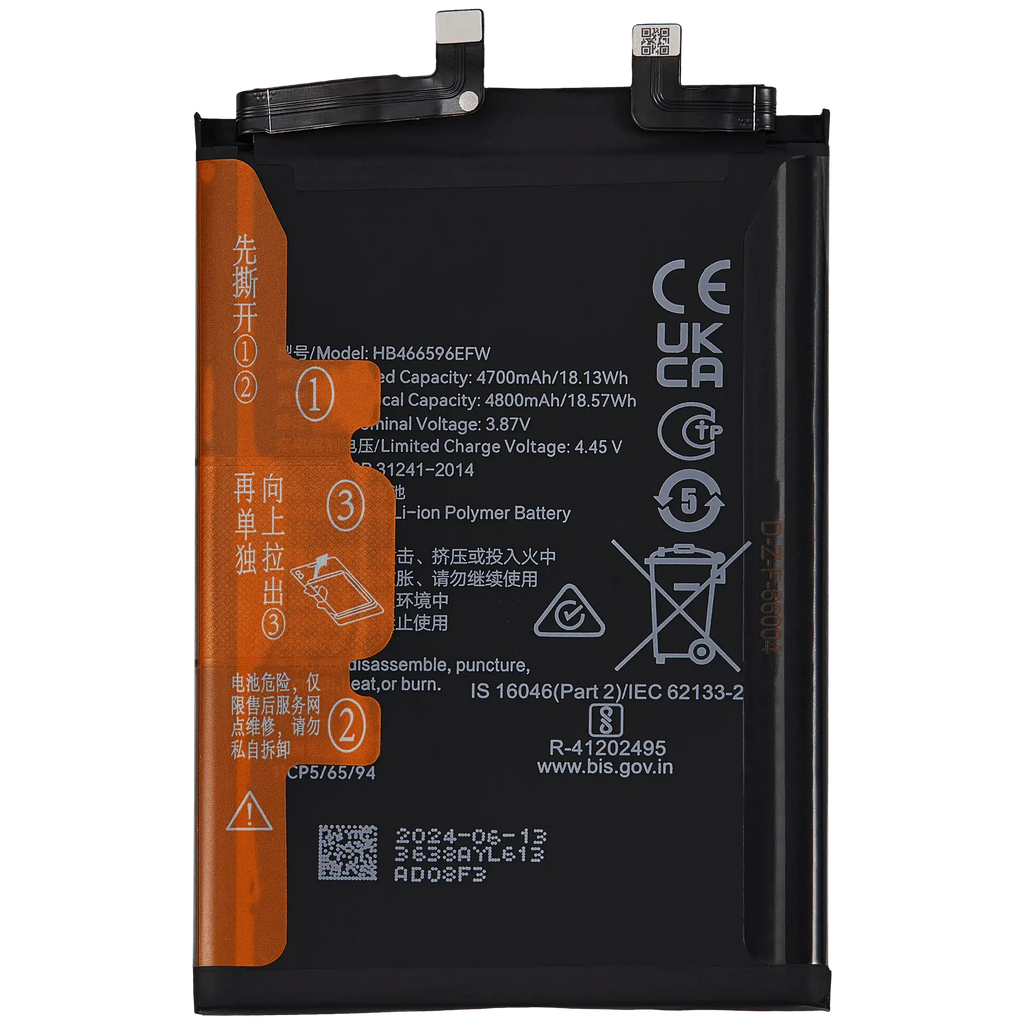 Replacement Battery for Honor X9 5G / X9 / X40 GT / X30 / Magic4 Lite (HB466596EFW)