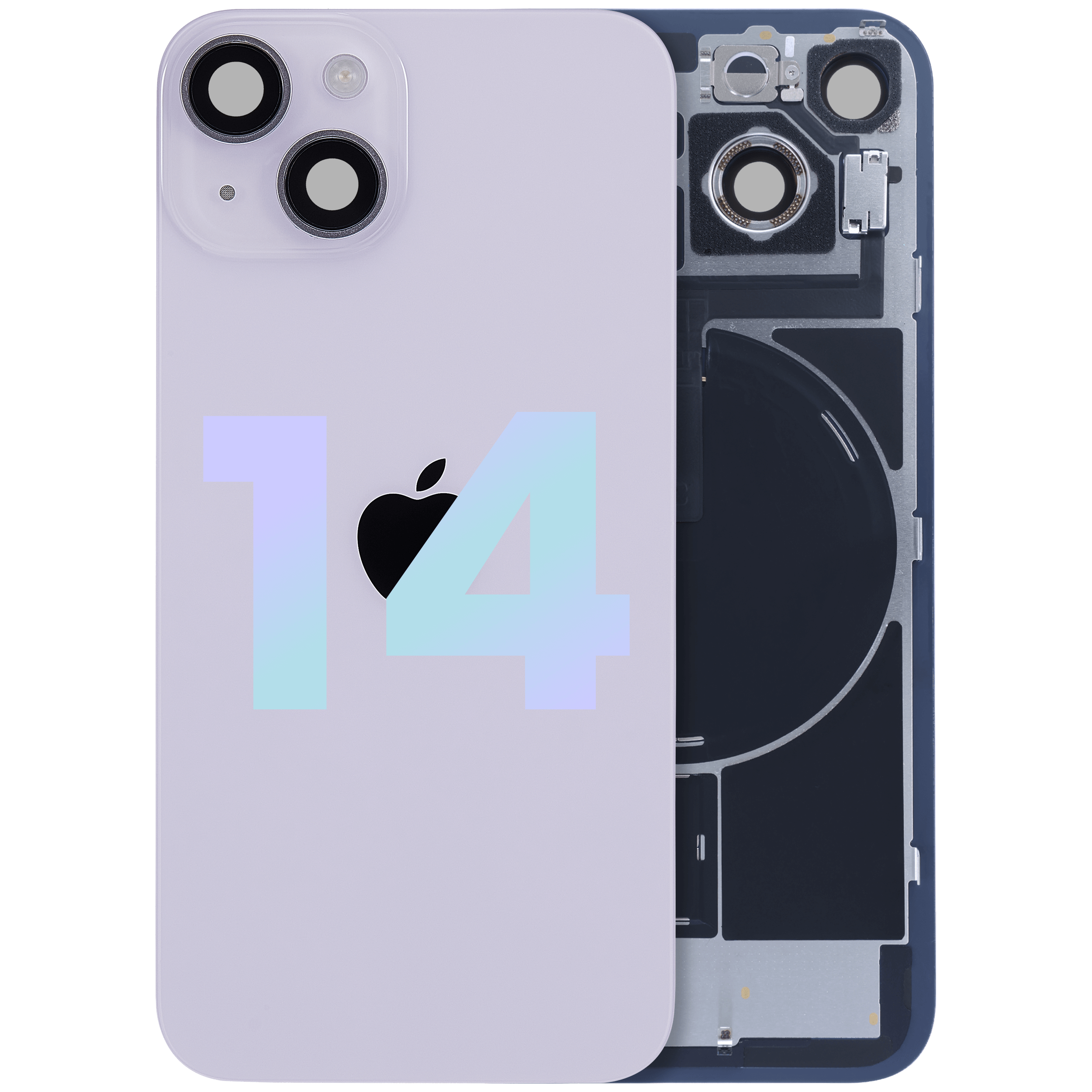 Backcover mit MagSafe-Magnet, NFC, Blitz-Flexkabel f. iPhone 14 (Svc Pack, Lila)