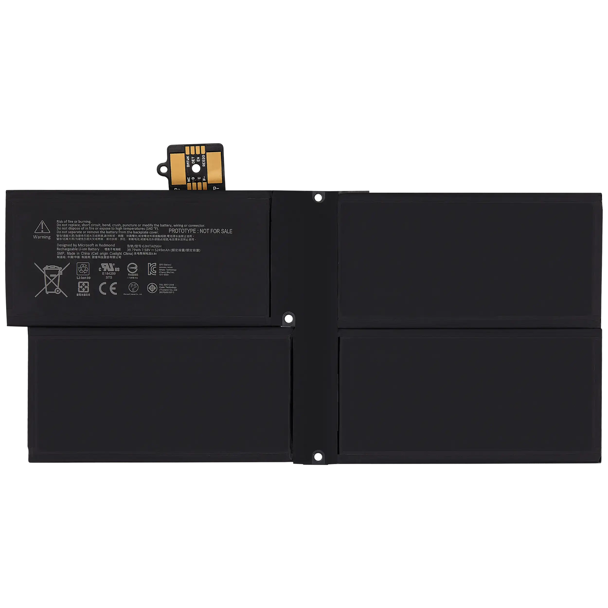 Ersatzakku für Microsoft Surface Pro X 13 (QWZ-00001) (G3HTA056H)