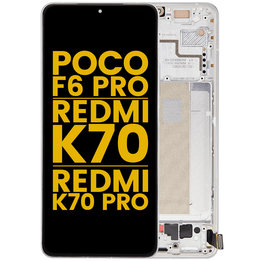 OLED mit Rahmen Poco F6 Pro/Redmi K70/K70 Pro Refurbished Weiß