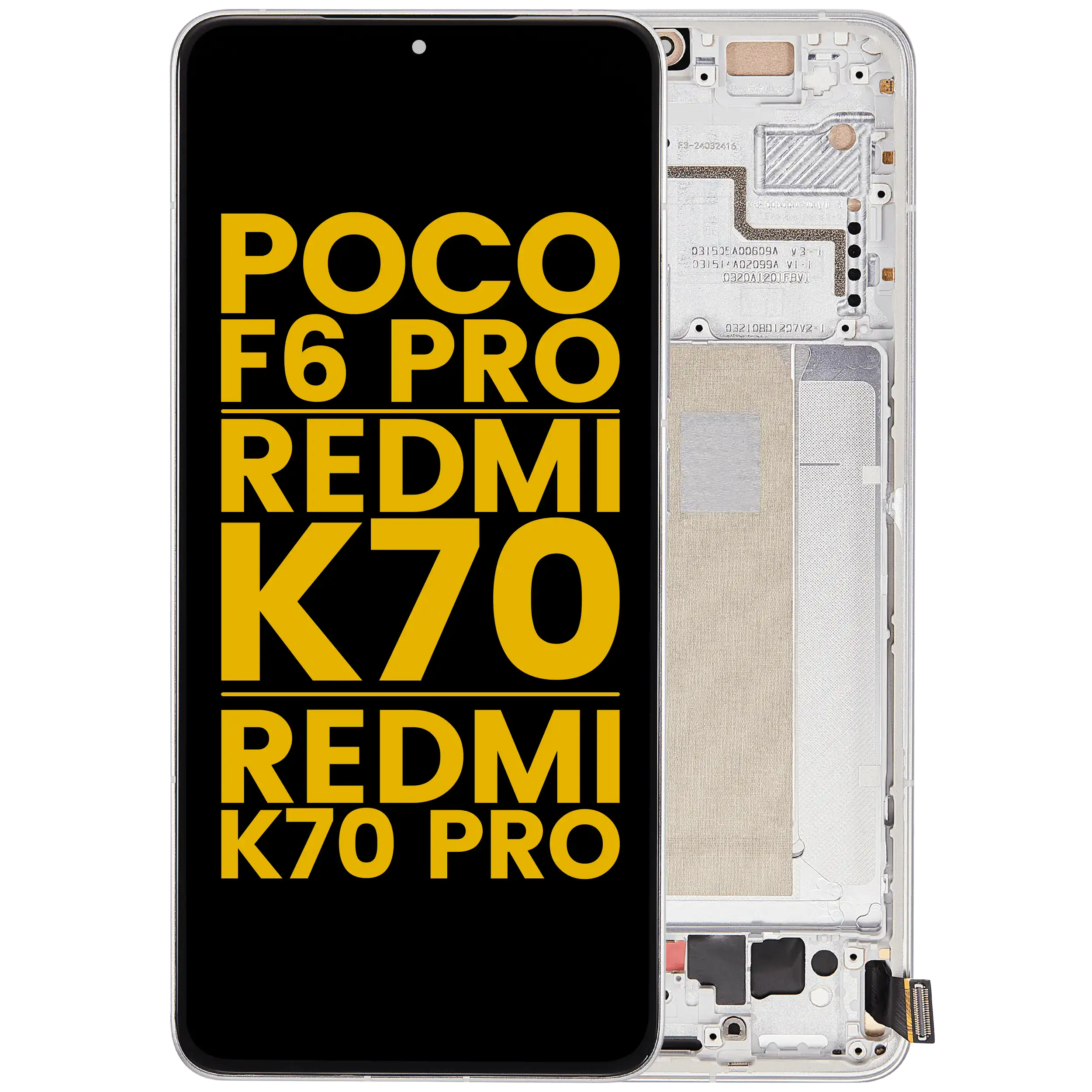 OLED mit Rahmen Poco F6 Pro/Redmi K70/K70 Pro Refurbished Weiß