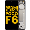 OLED-Display mit Rahmen für Xiaomi Redmi Turbo 3/Poco F6 (Refurbished, Schwarz)