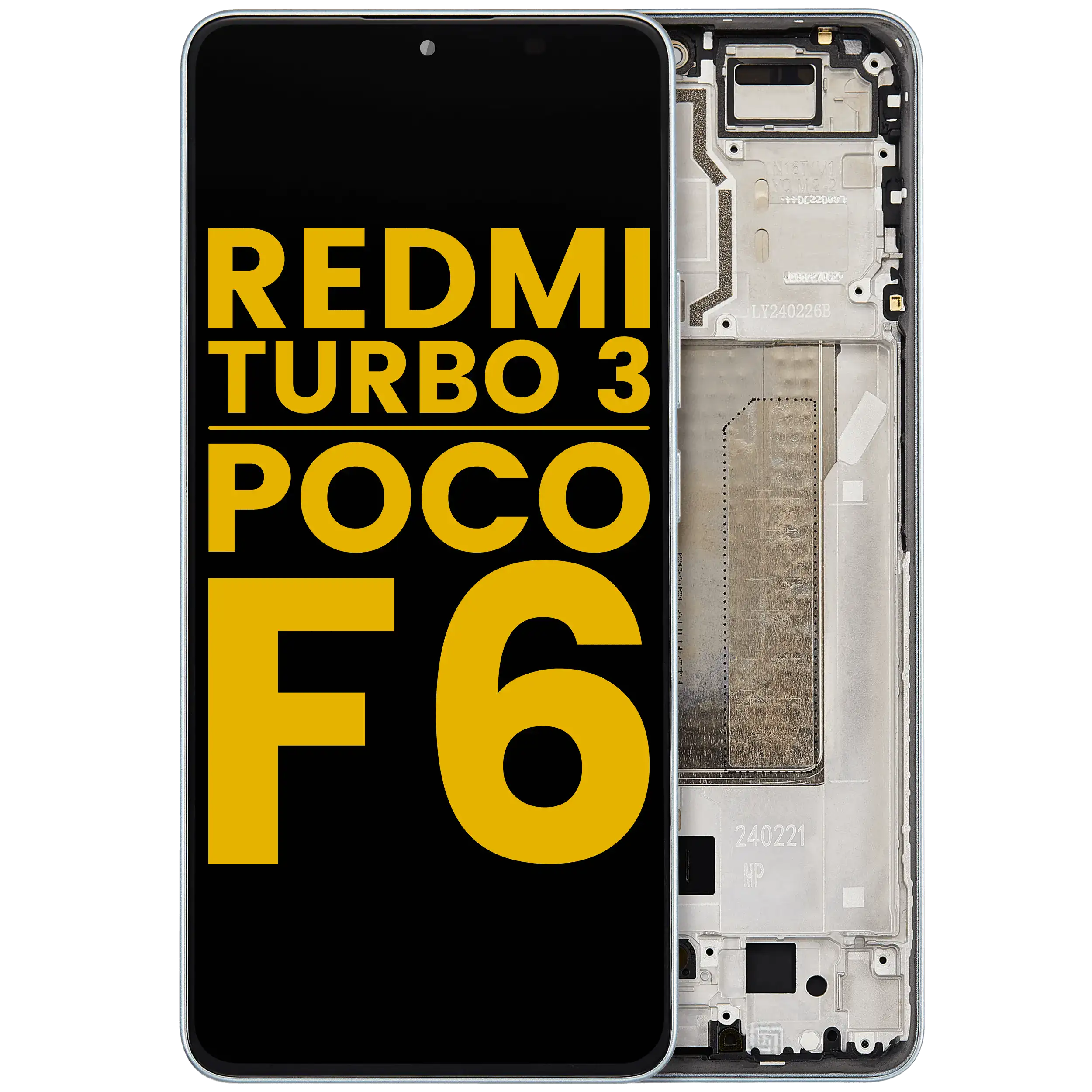 OLED Display with Frame for Xiaomi Redmi Turbo 3 / Xiaomi Poco F6 (Refurbished) (Green)