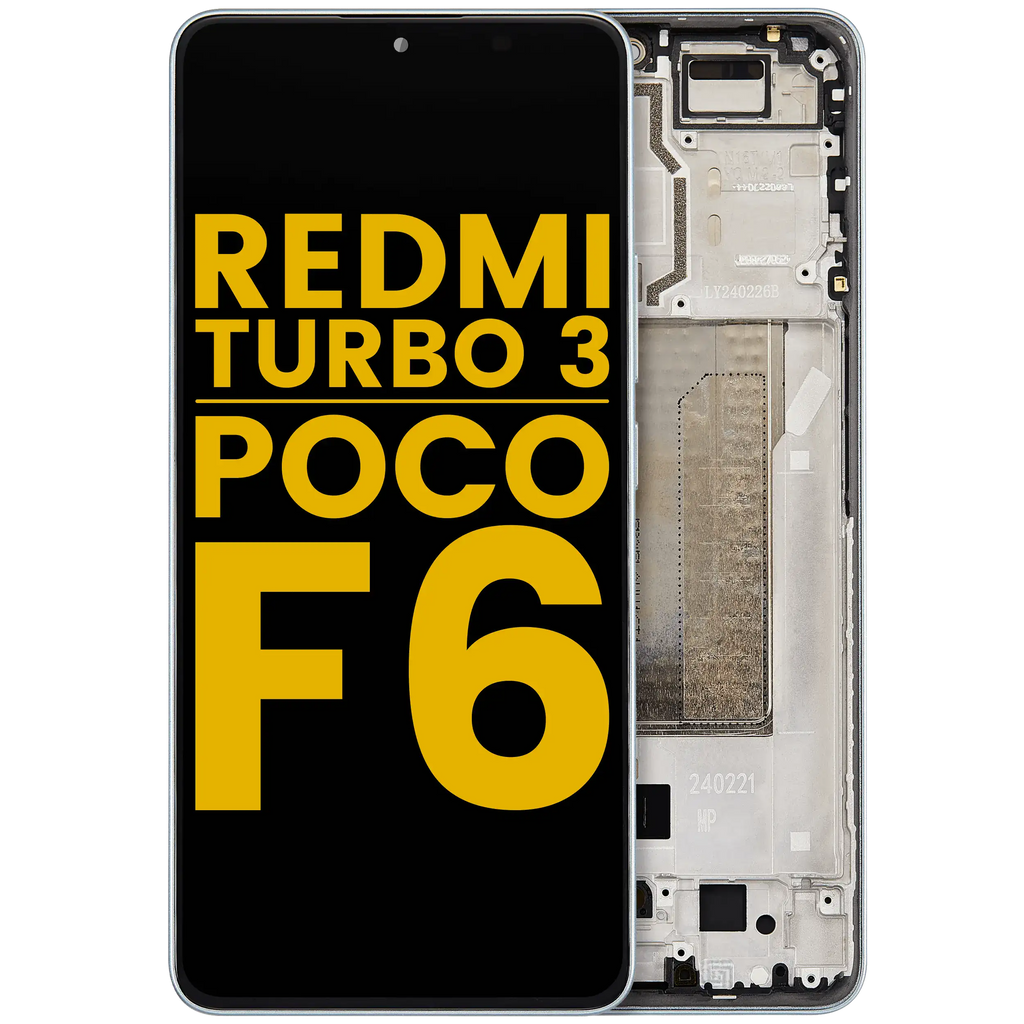 OLED Display with Frame for Xiaomi Redmi Turbo 3 / Xiaomi Poco F6 (Refurbished) (Green)