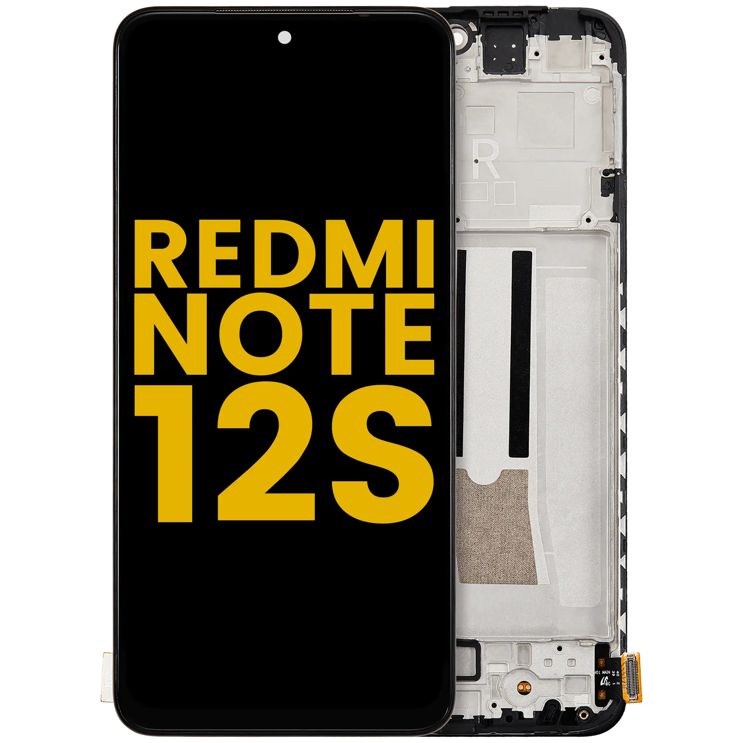 OLED-Display mit Rahmen für Xiaomi Redmi Note 12S (Refurbished)(Schwarz)