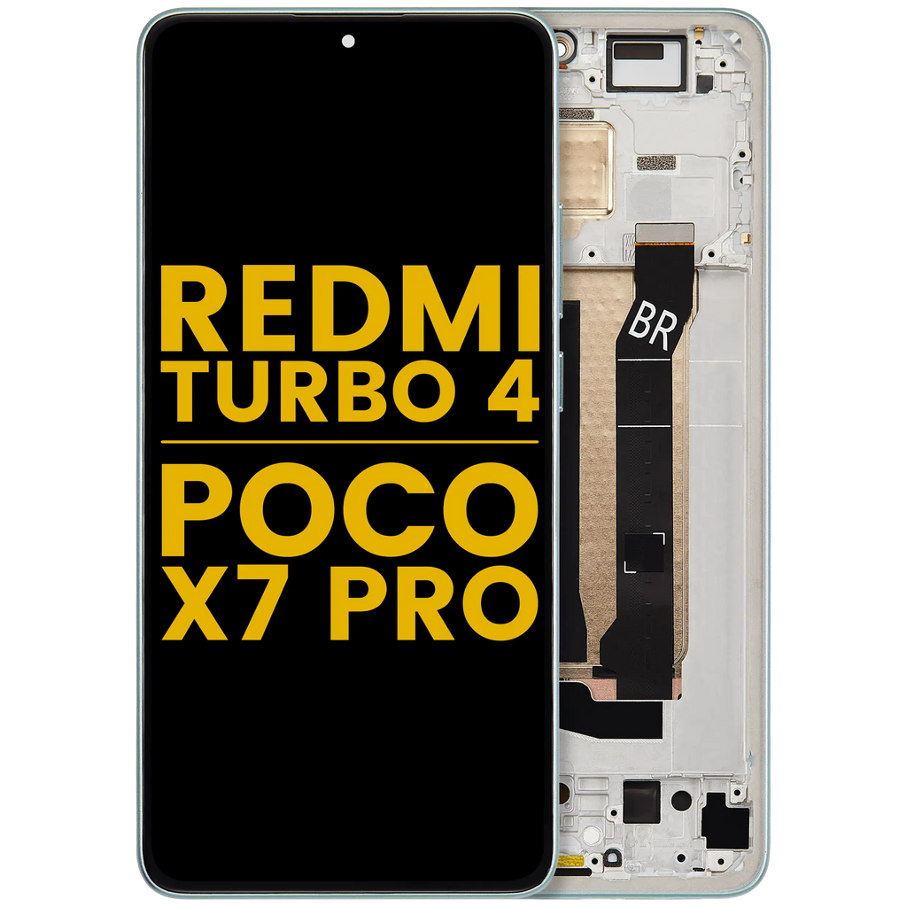 OLED-Display mit Rahmen für Xiaomi Redmi Turbo 4 / Poco X7 Pro Refurbished Grün