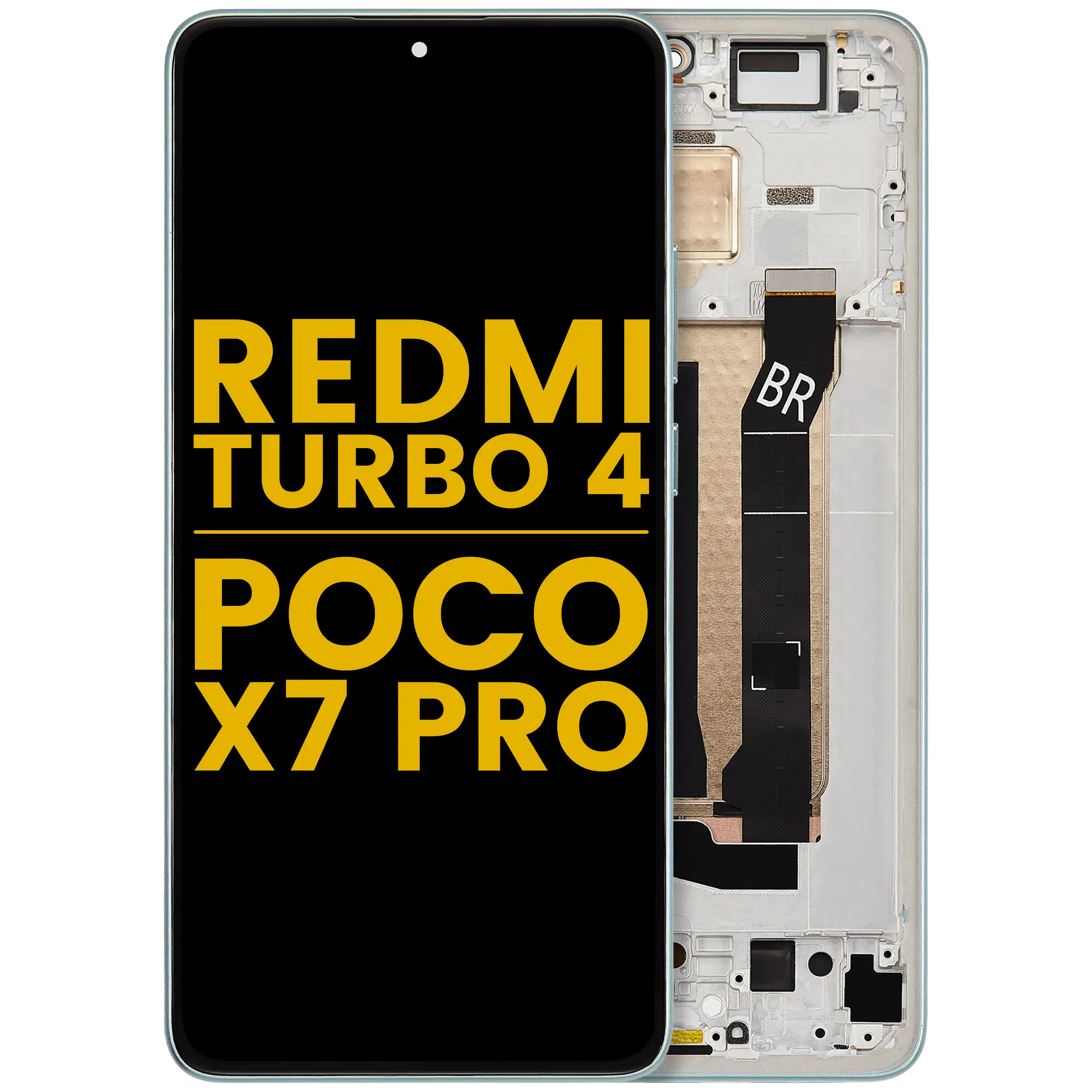 OLED-Display mit Rahmen für Xiaomi Redmi Turbo 4 / Poco X7 Pro Refurbished Grün