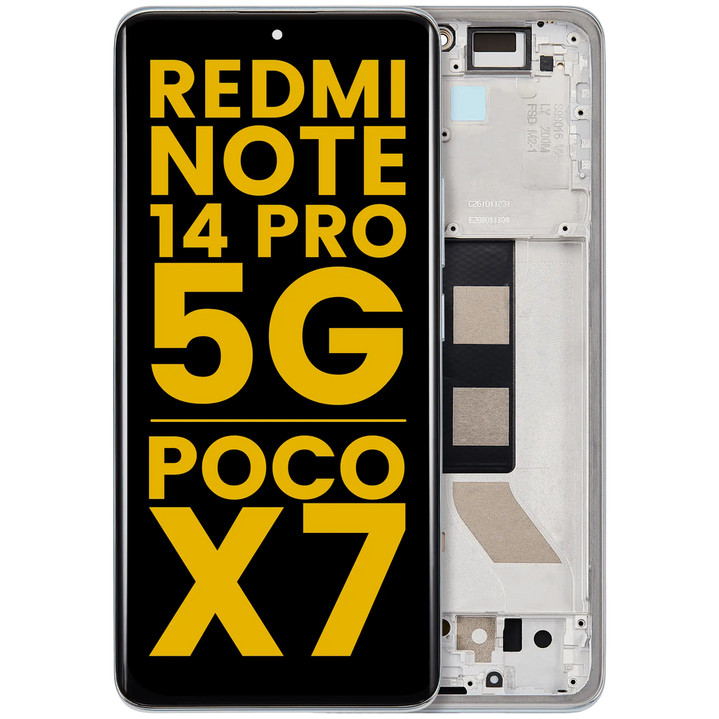 OLED Display with Frame for Xiaomi Redmi Note 14 Pro 5G / Xiaomi Poco X7 (Refurbished) (Green)