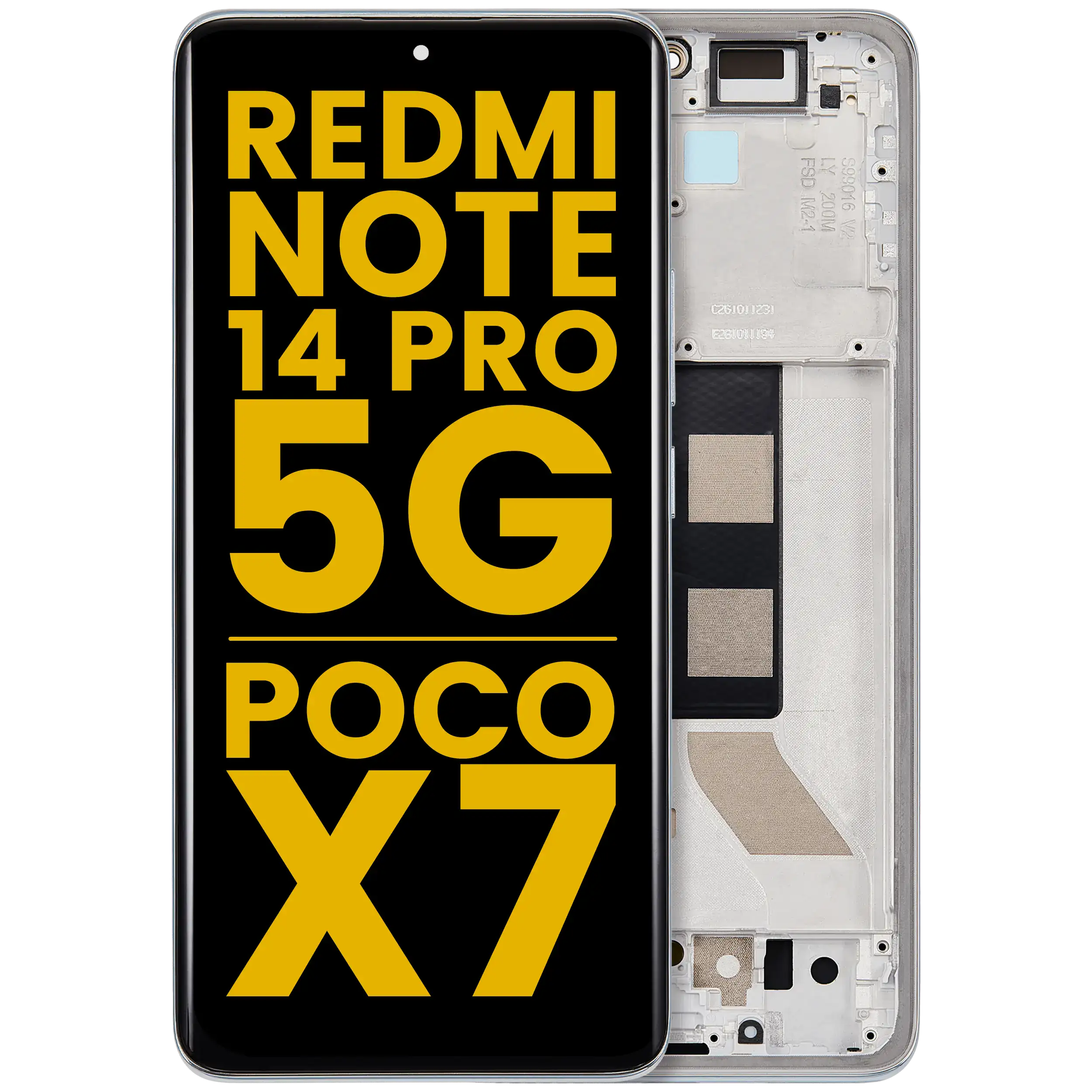 OLED Display with Frame for Xiaomi Redmi Note 14 Pro 5G / Xiaomi Poco X7 (Refurbished) (Green)