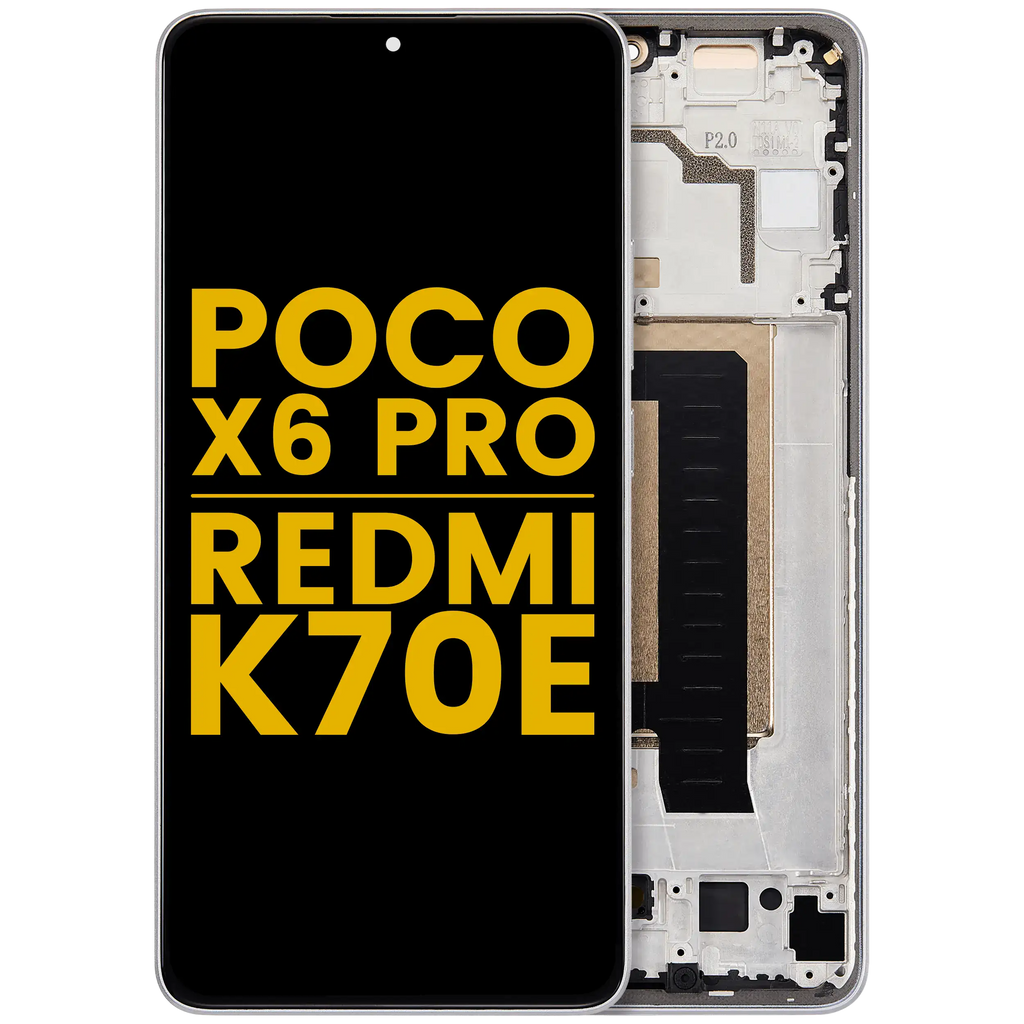 OLED Display with Frame for Xiaomi Poco X6 Pro / Redmi K70E (Refurbished) (Grey)