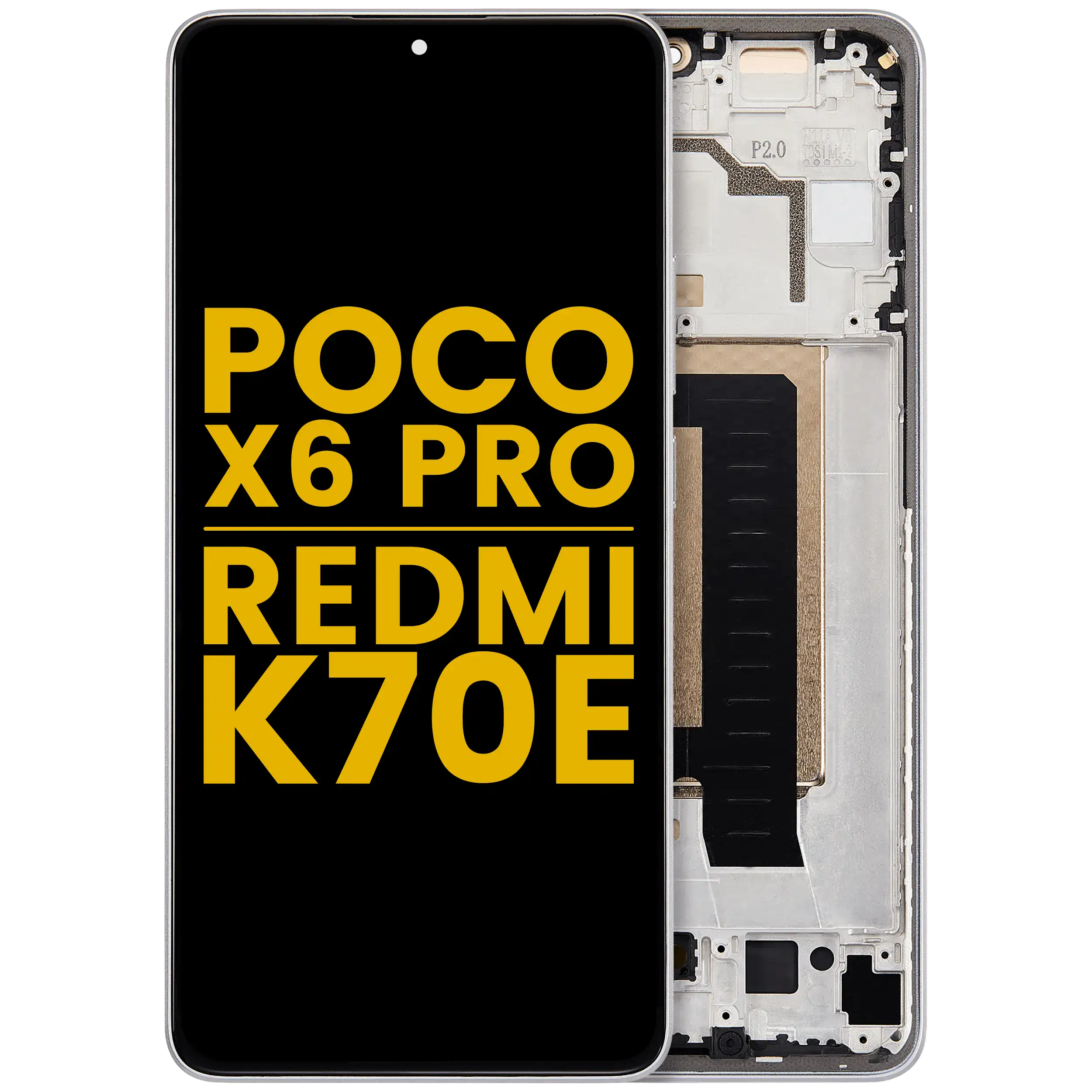OLED Display with Frame for Xiaomi Poco X6 Pro / Redmi K70E (Refurbished) (Grey)