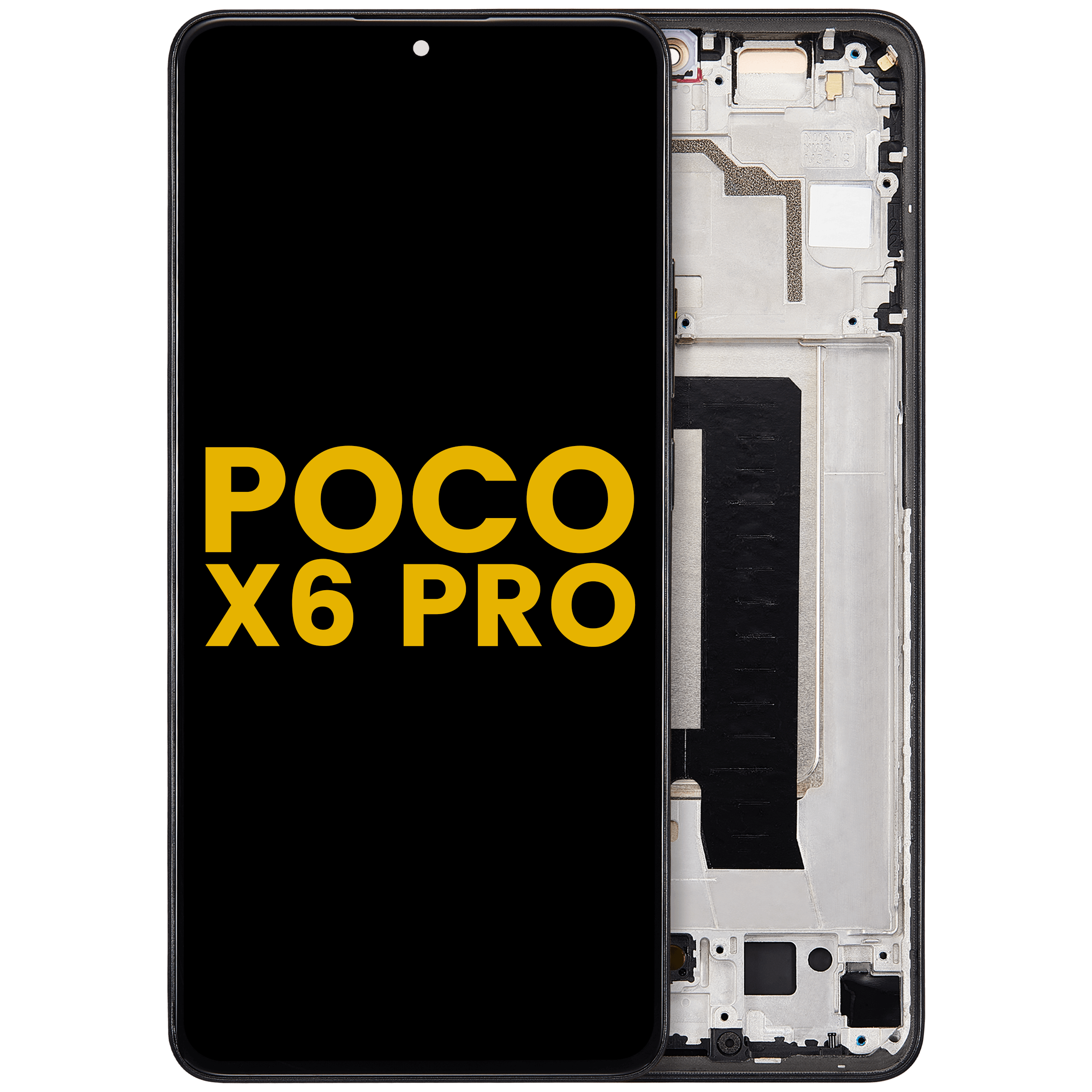 OLED-Display mit Rahmen für Xiaomi Poco X6 Pro (Refurbished) (Gelb)